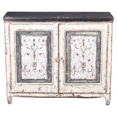 Early 20th C English Two Door Painted Cabinet