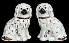 Early 20th-C. English Victorian Style Staffordshire Spaniel Dogs, Pair