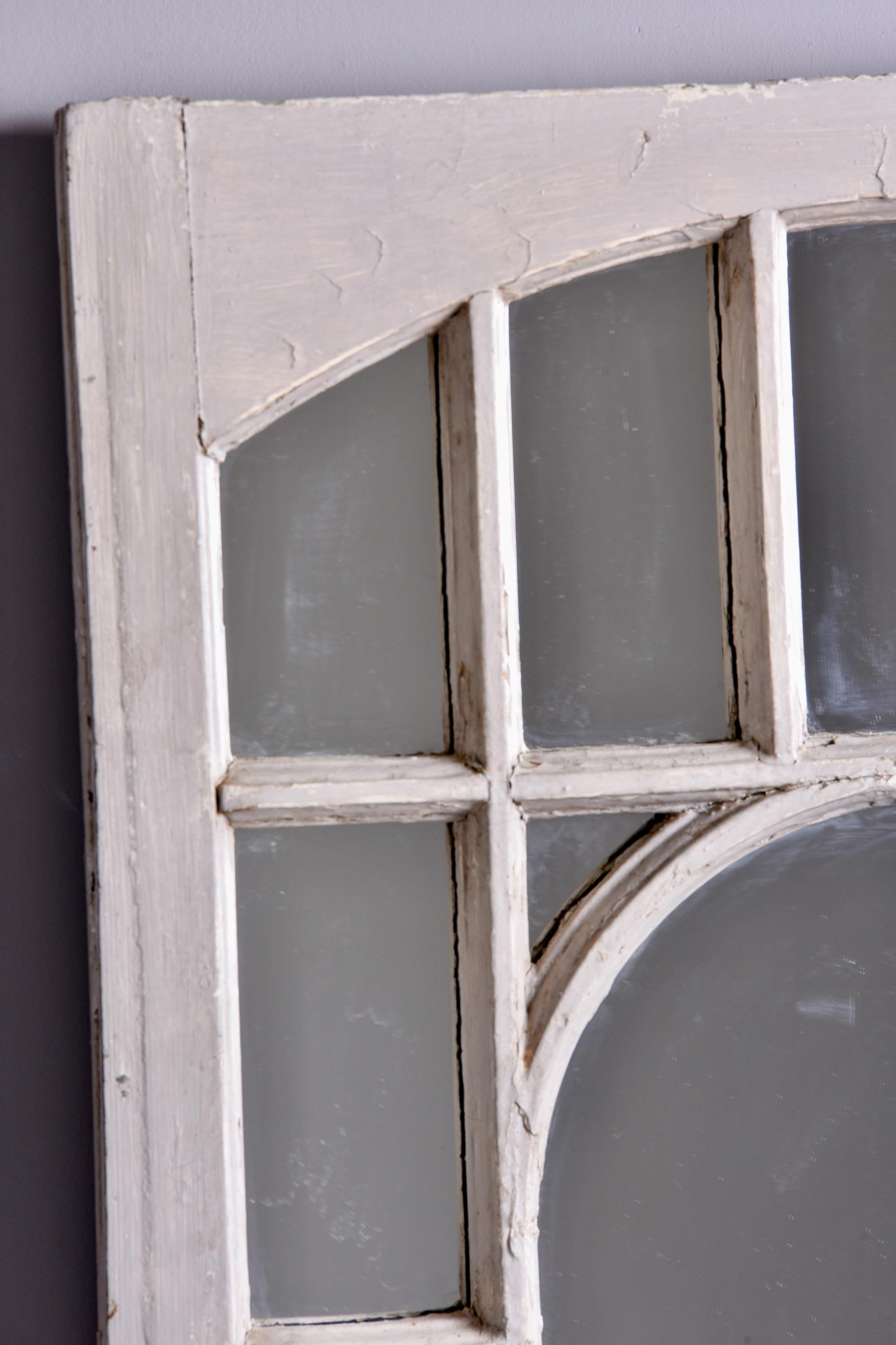 Early 20th C English White Painted Window Frame Mirror For Sale 6