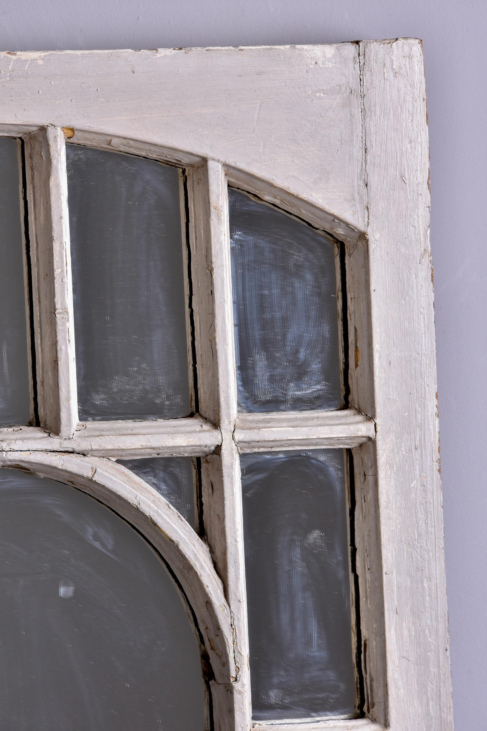 Early 20th C English White Painted Window Frame Mirror For Sale 7