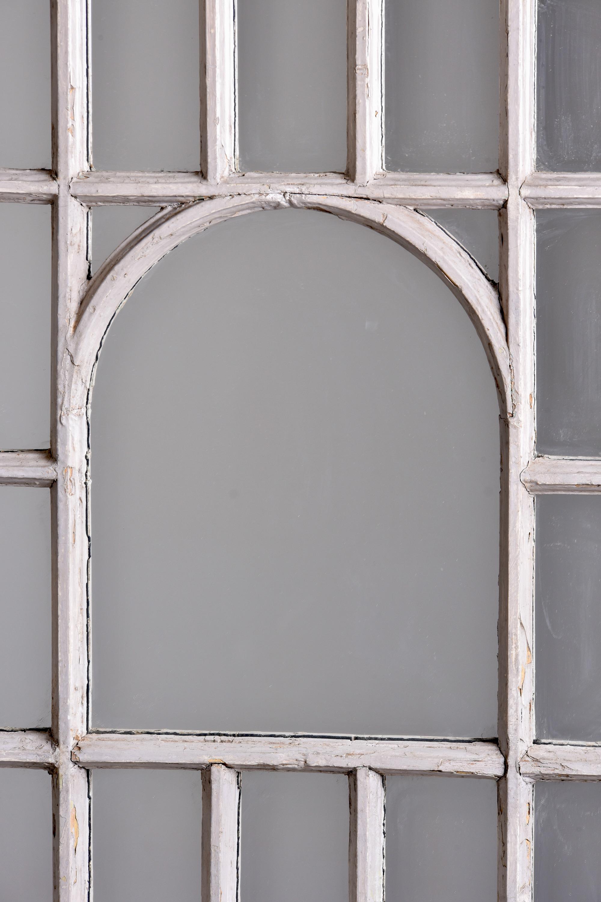Early 20th C English White Painted Window Frame Mirror For Sale 8