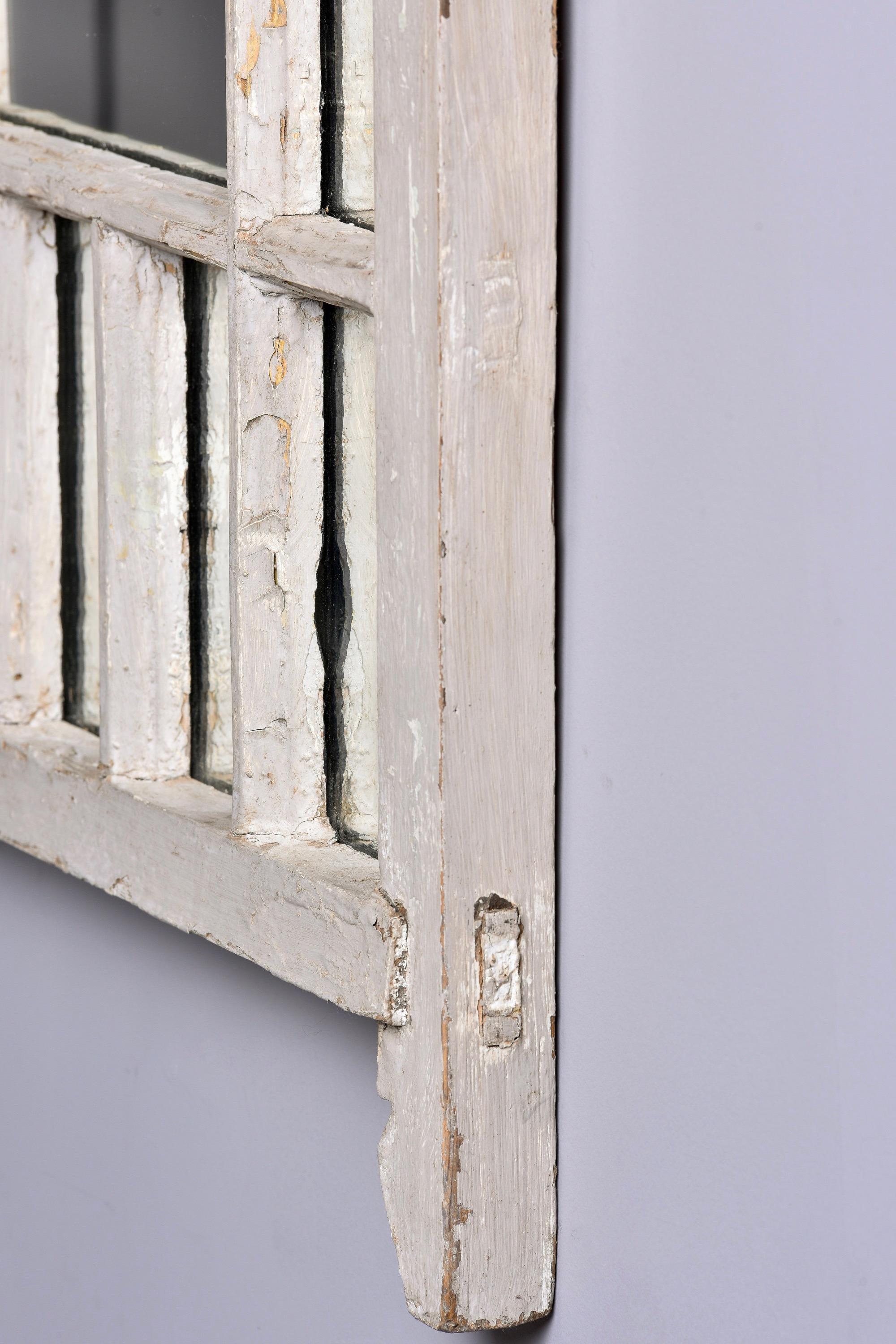 Early 20th C English White Painted Window Frame Mirror For Sale 9