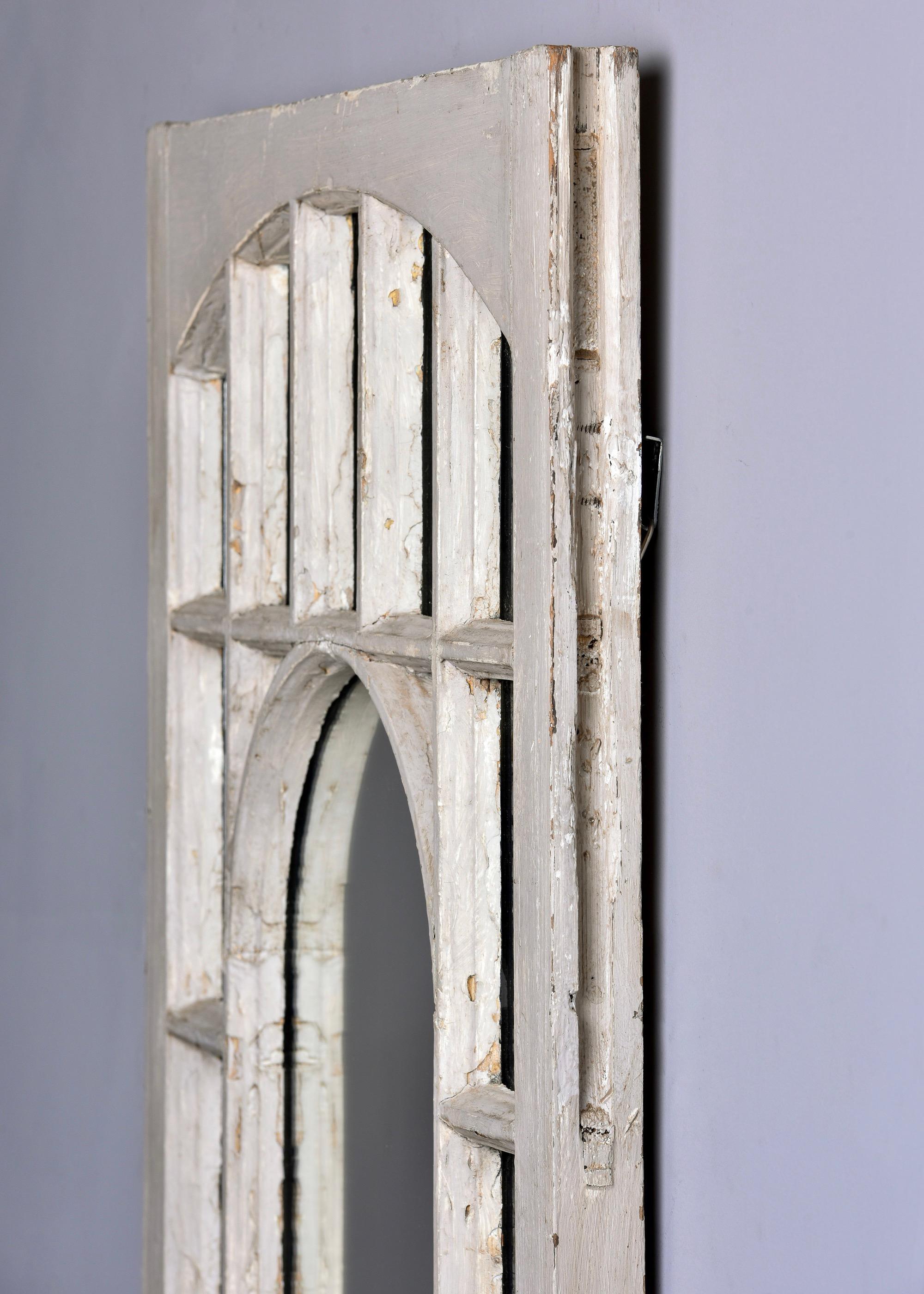 Early 20th C English White Painted Window Frame Mirror For Sale 10