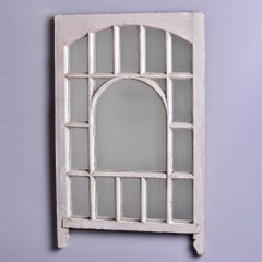Early 20th C English White Painted Window Frame Mirror