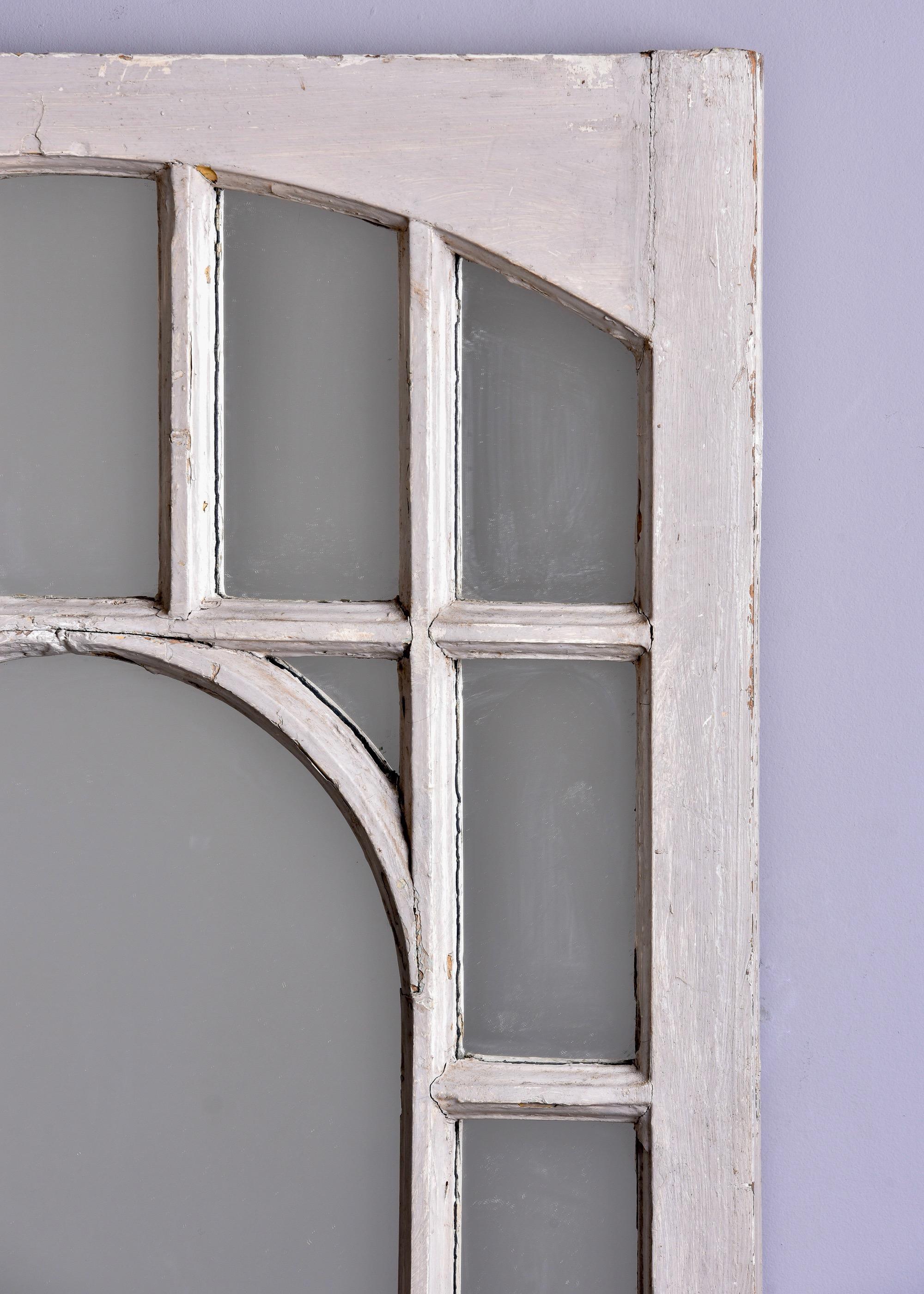 Early 20th C English White Painted Window Frame Mirror For Sale 2