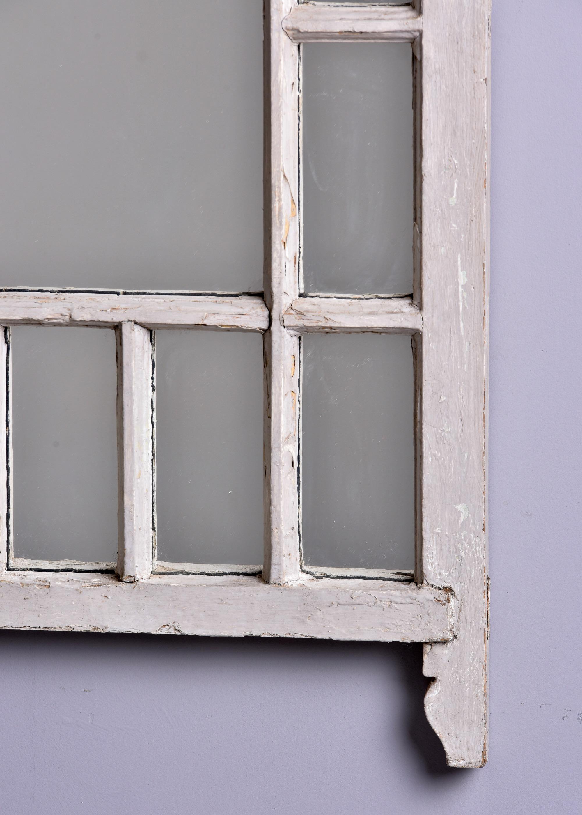 Early 20th C English White Painted Window Frame Mirror For Sale 3