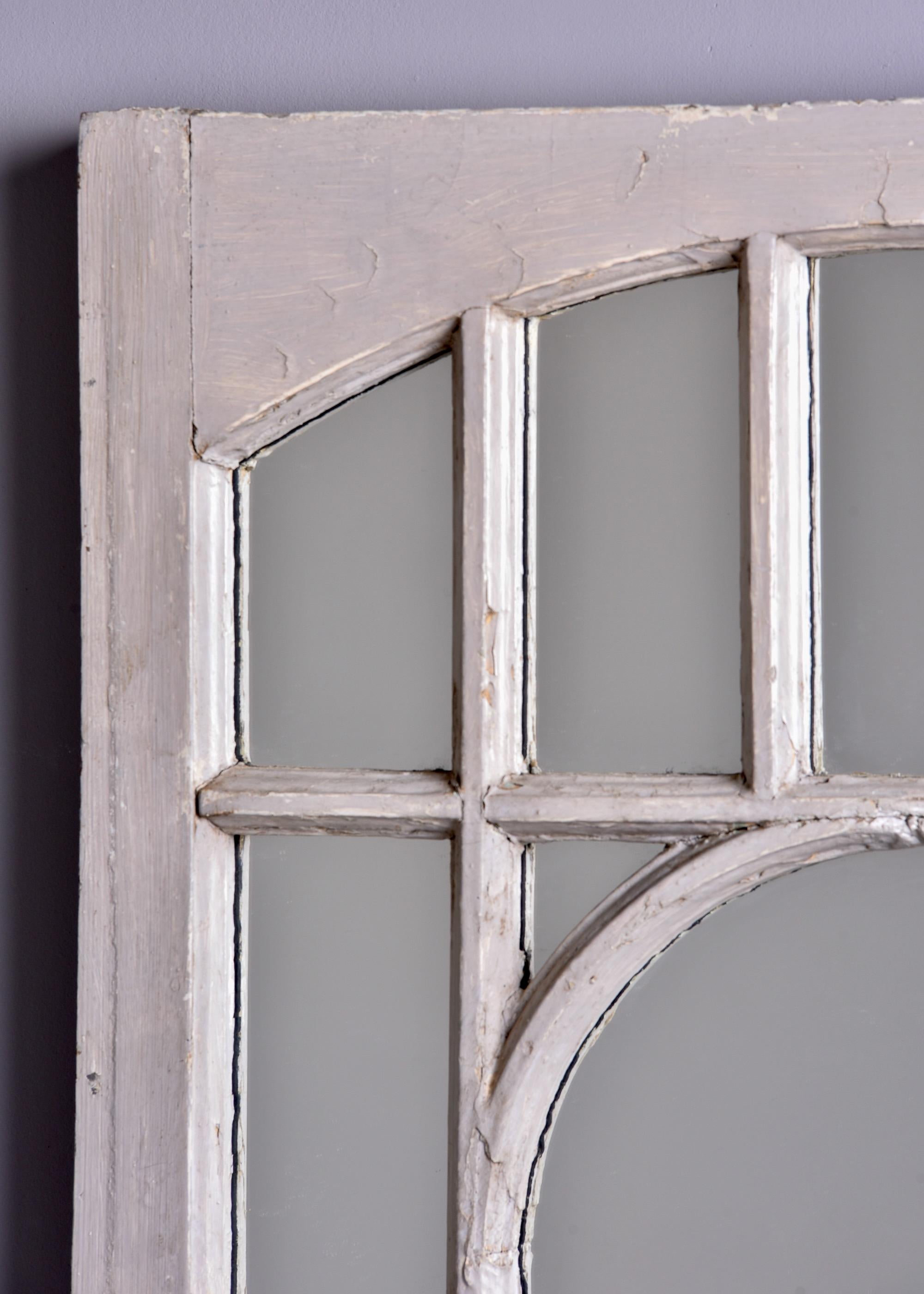 Early 20th C English White Painted Window Frame Mirror For Sale 5