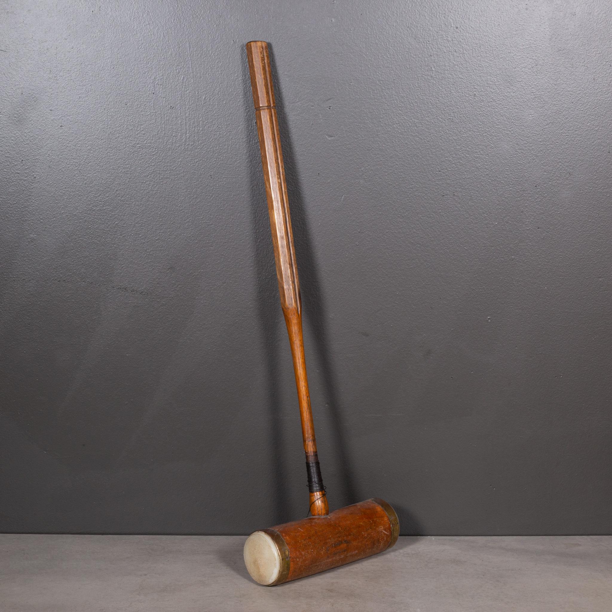Wood Early 20th c. Engraved Croquet Mallet c.1920