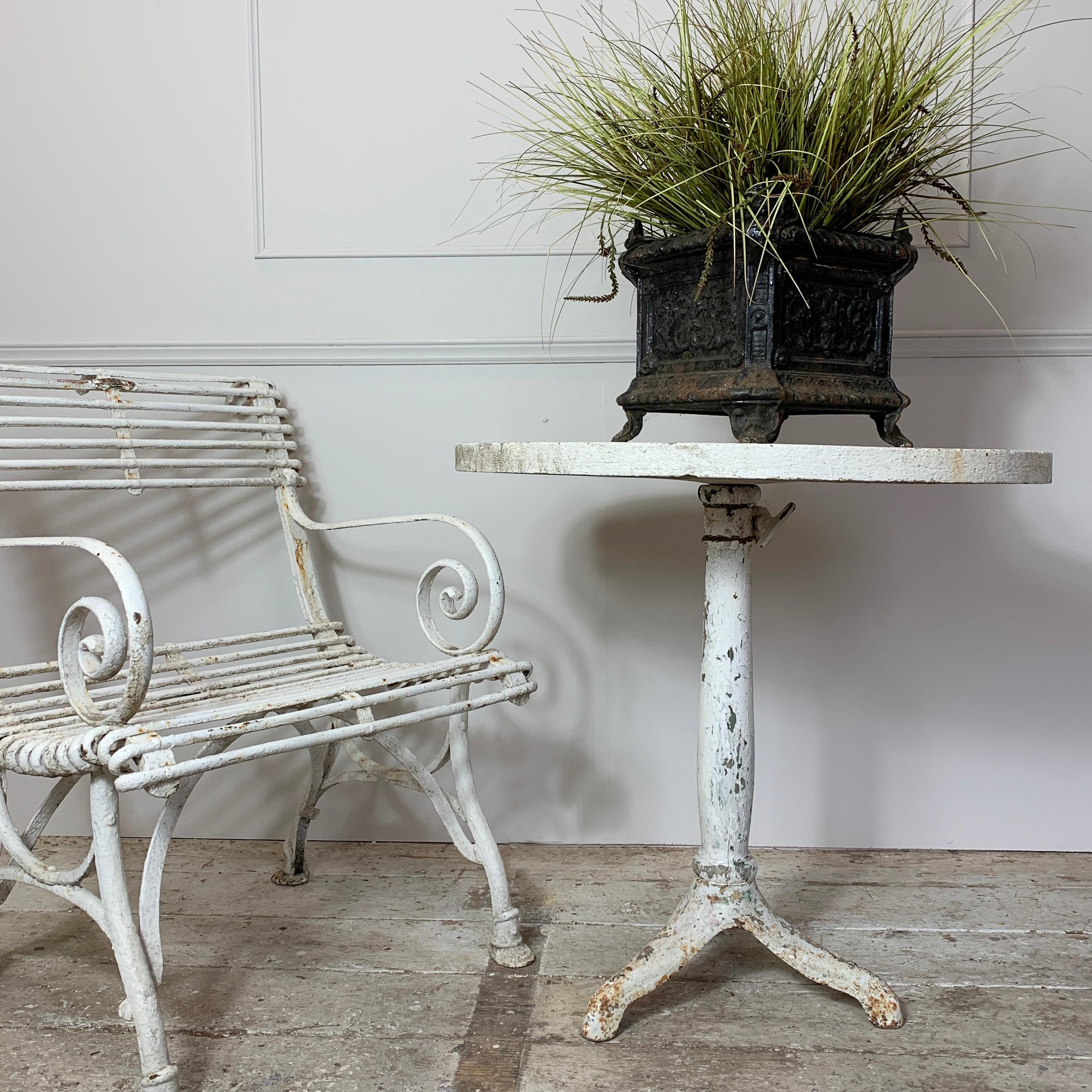Early 20th C White French  Estate Made Garden Table For Sale 1