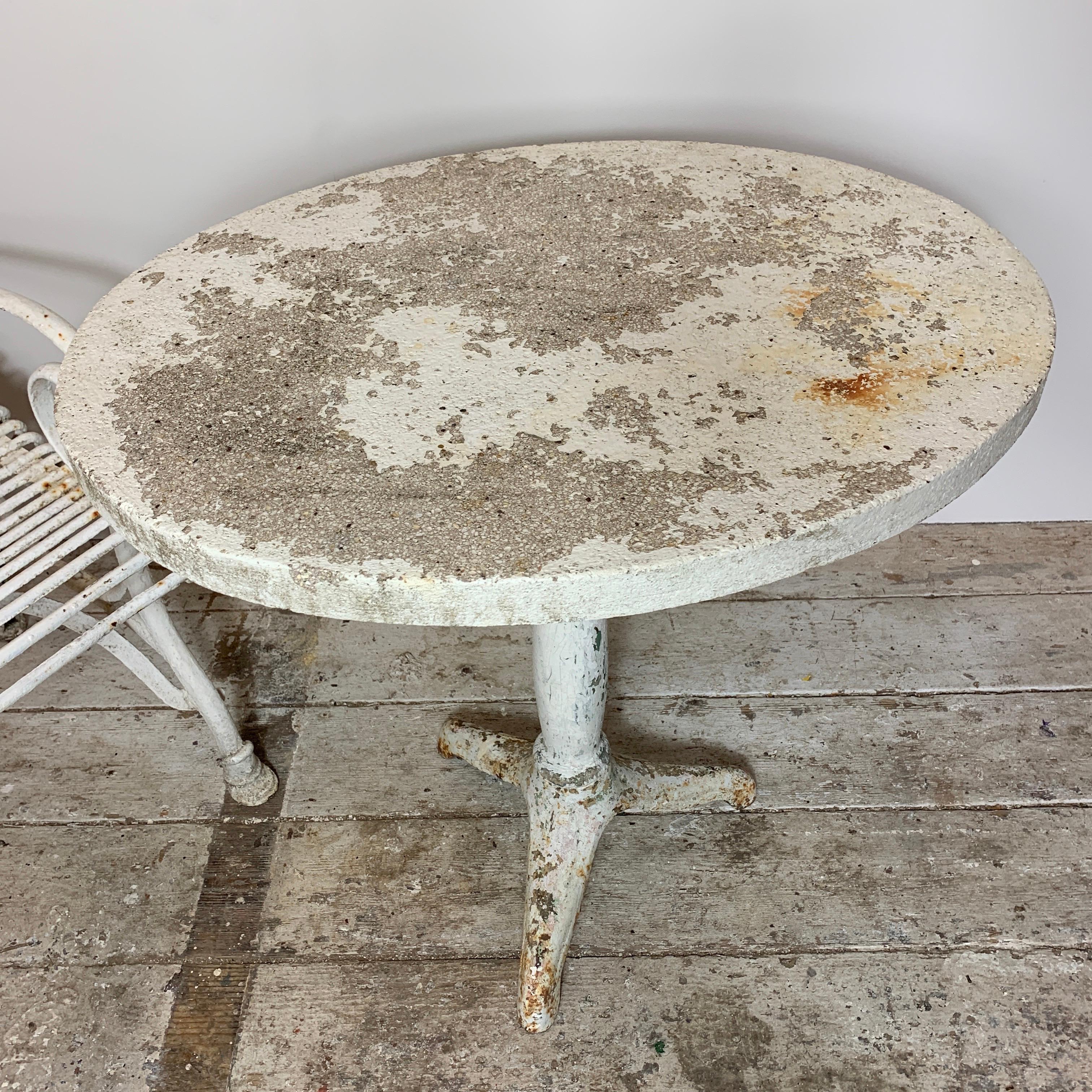 Early 20th C White French  Estate Made Garden Table For Sale 2