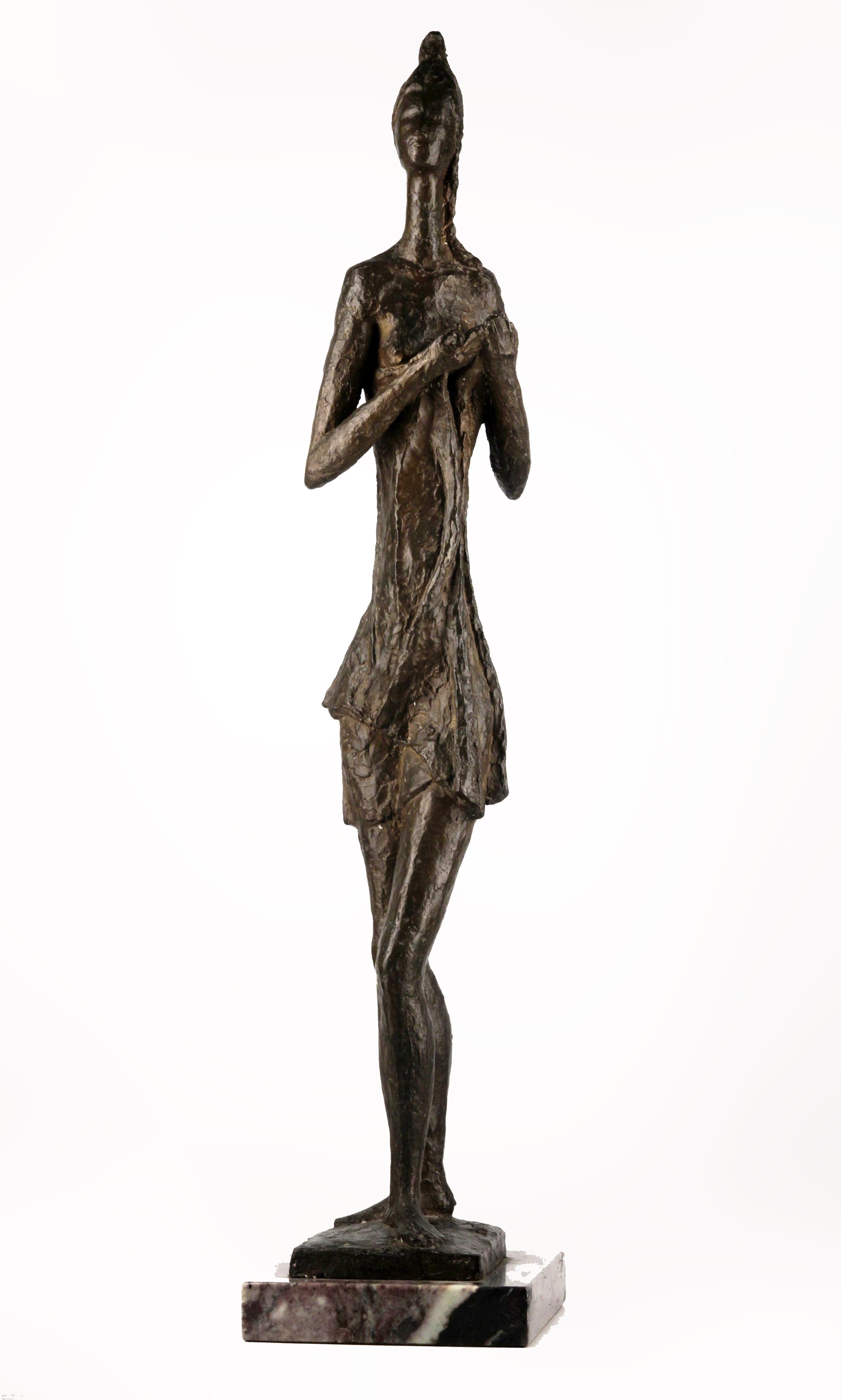Early 20th century Expressionist patinated bronze woman sculpture with marble base signed by italian sculptor A. Monti

By: A. Monti
Material: bronze, marble, copper, metal
Technique: cast, patinated, polished, molded, metalwork
Dimensions: 7.5 in x