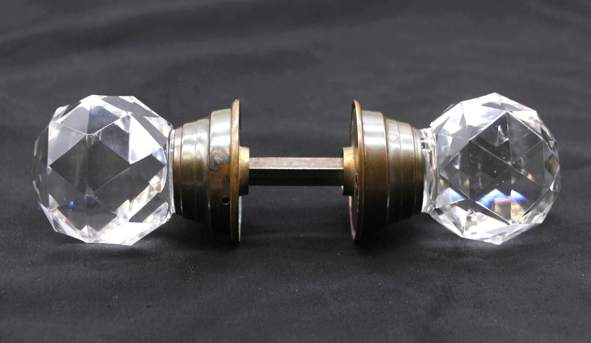 20th Century Early 20th C. Faceted Cut Glass Collectors Doorknob Set