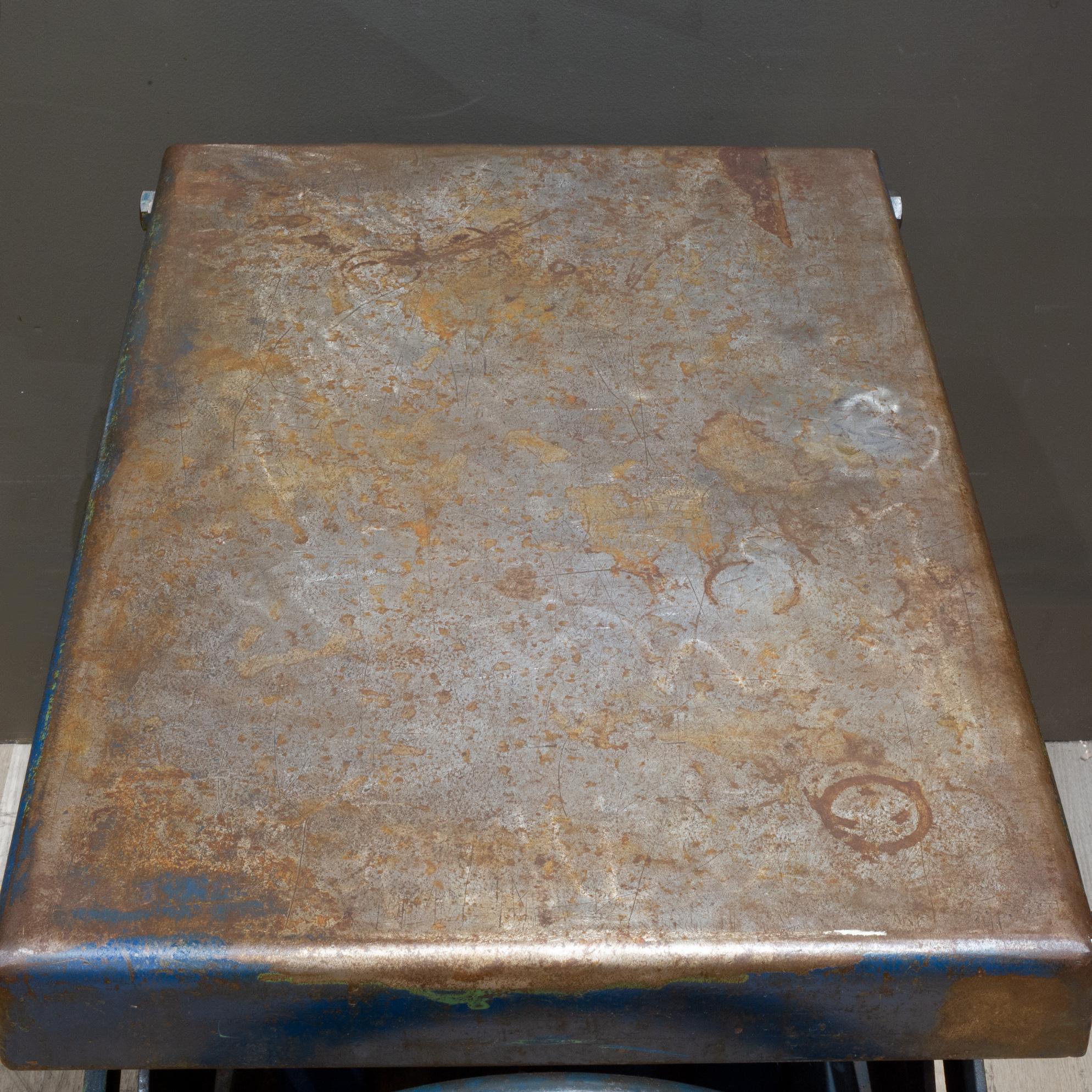 Early 20th c. Factory Scissor Lift Table c.1940 1