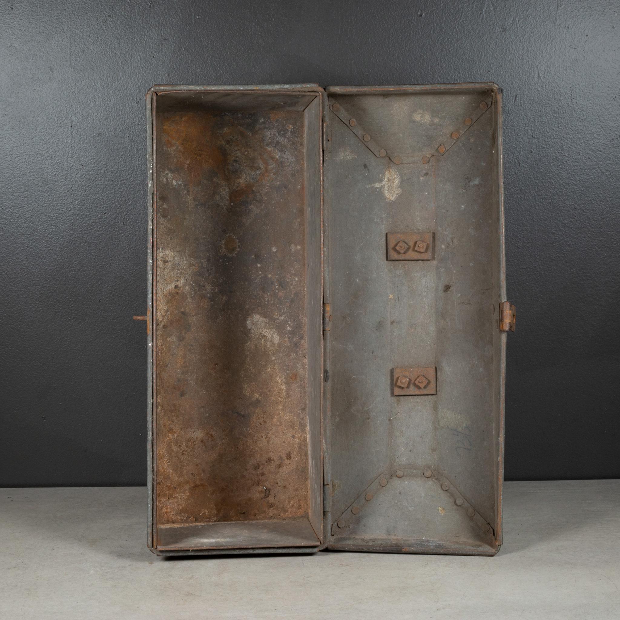 Early 20th c. Factory Toolbox with Solid Bronze Handle c.1930-1940 For Sale 2