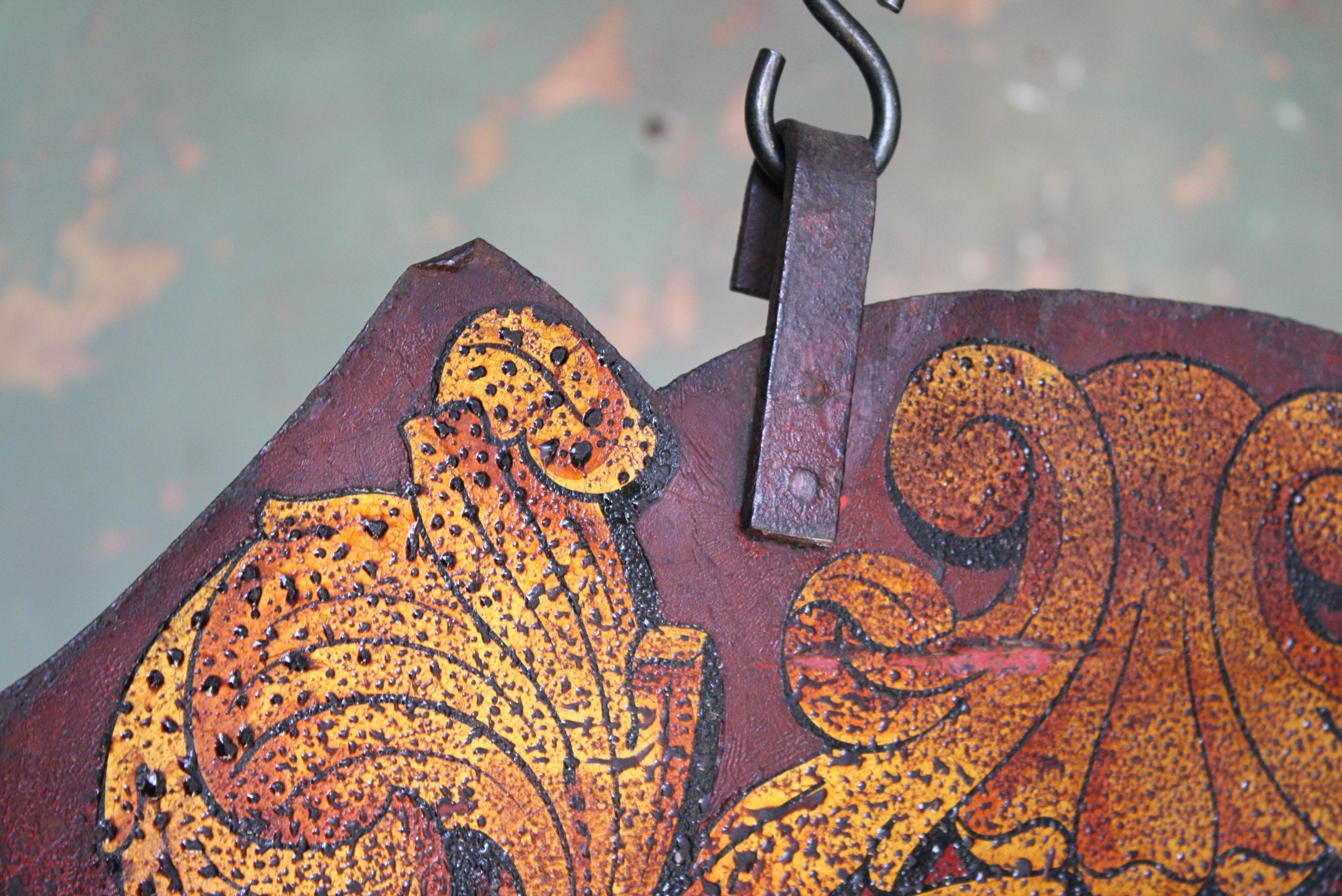 Fairground Art Switchback Shield by Albert Howell Tiger Folk Art 1