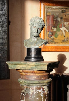 Early 20th C Faux Bronze & Verdigris Painted Plaster David Grand Tour