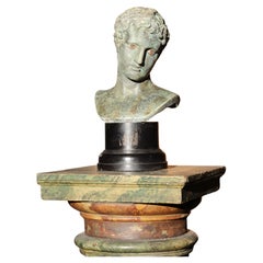 Early 20th C Faux Bronze & Verdigris Painted Plaster David Grand Tour 