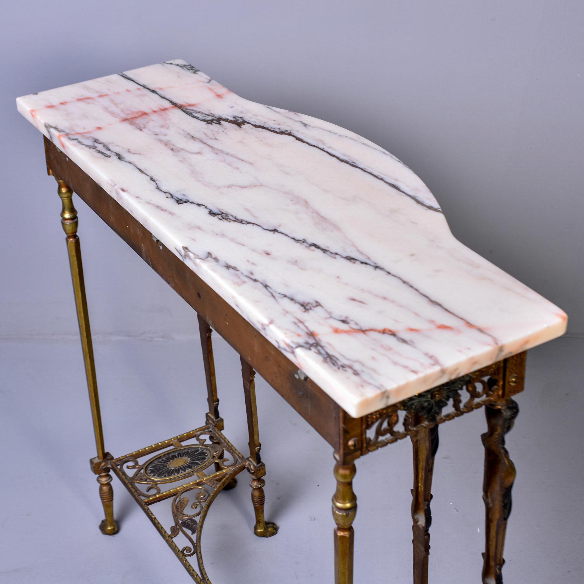 Figural Marble Bronze Console and Mirror in Manner of Oscar Bach For Sale 5
