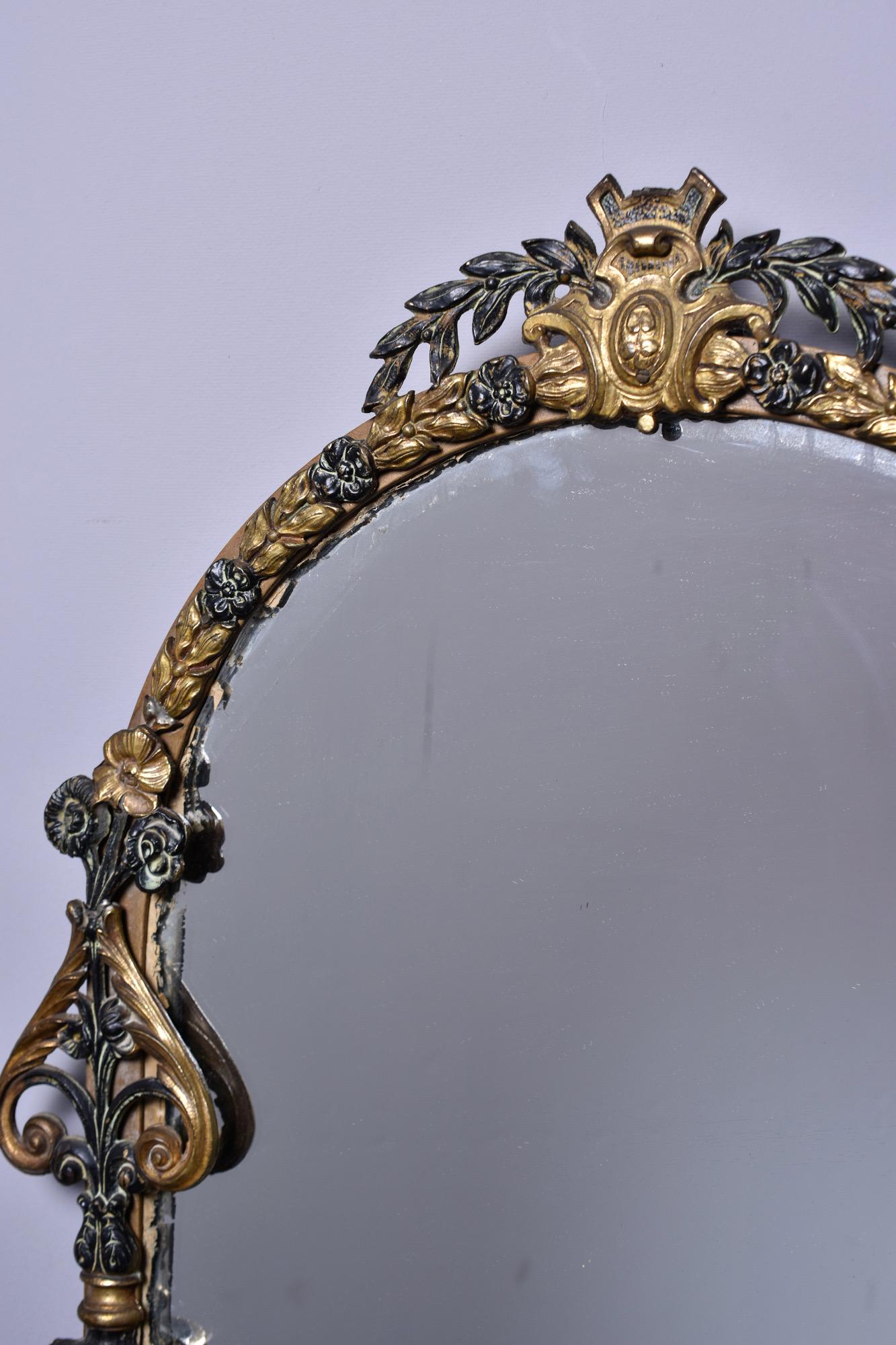 Figural Marble Bronze Console and Mirror in Manner of Oscar Bach For Sale 7