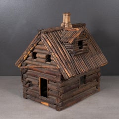 Early 20th c. Folk Art Log Cabin Model c.1900-1940