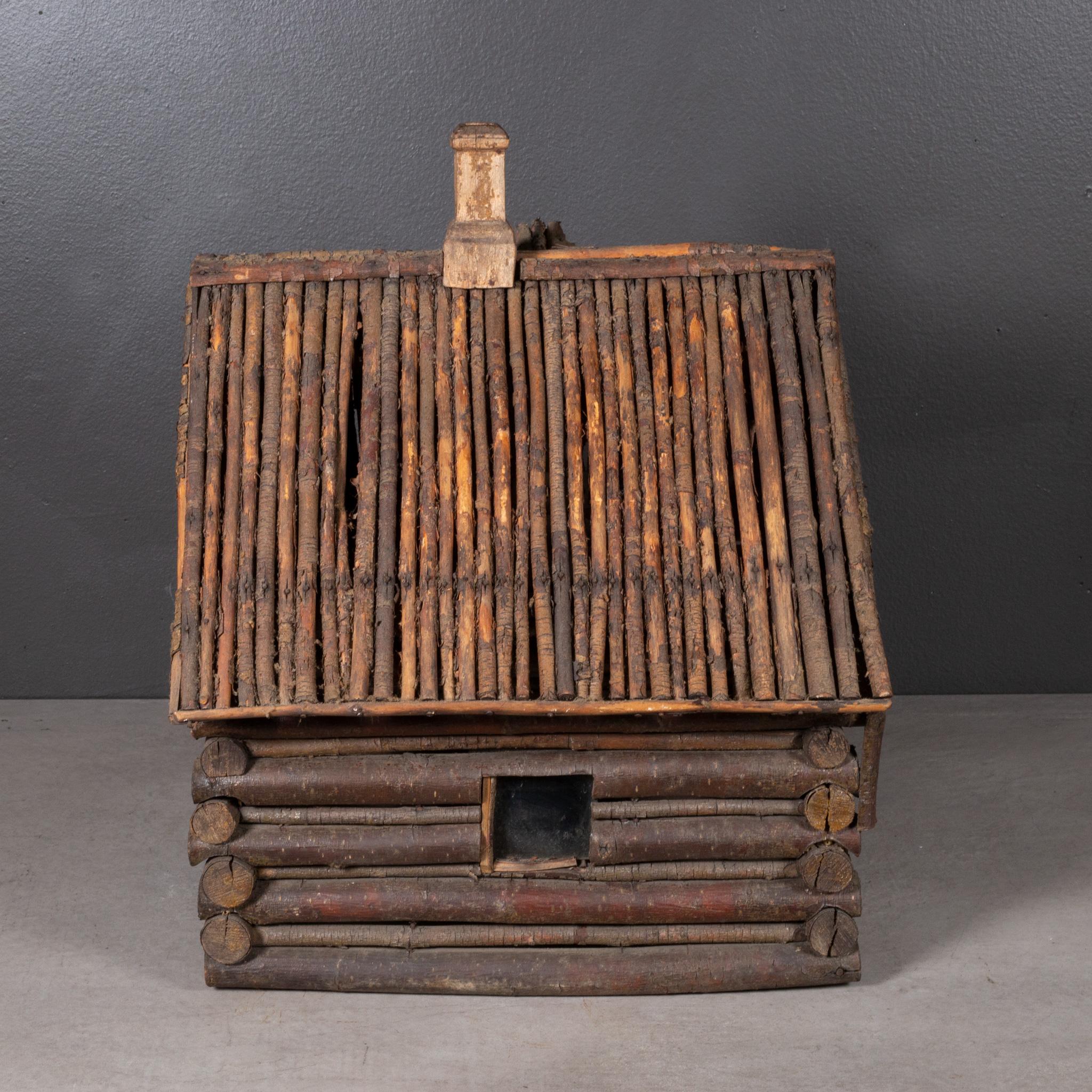 20th Century Early 20th c. Folk Art Log Cabin Model c.1900-1940 (FREE SHIPPING) For Sale