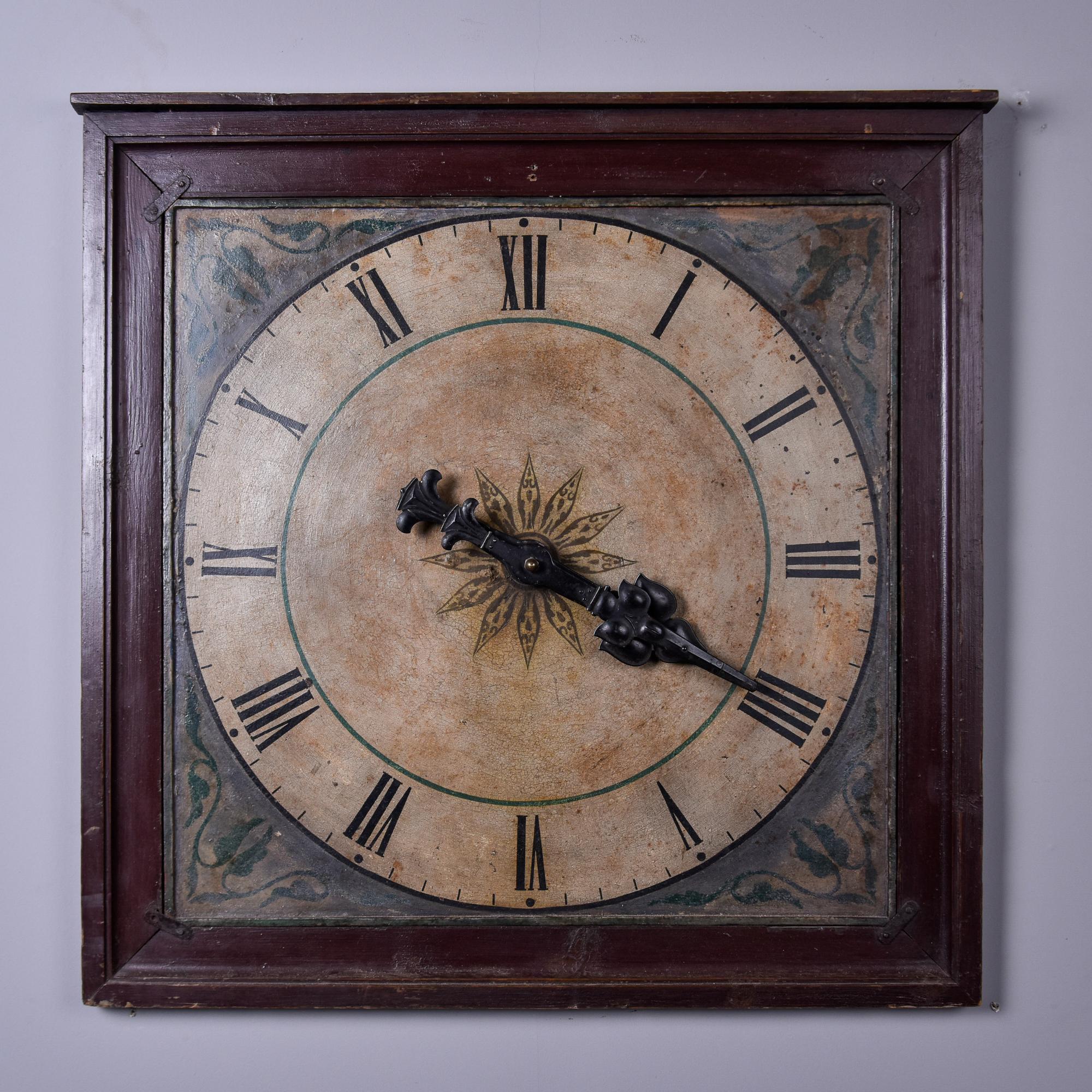 Early 20th Century Framed French Antique Clock Face In Good Condition For Sale In Troy, MI