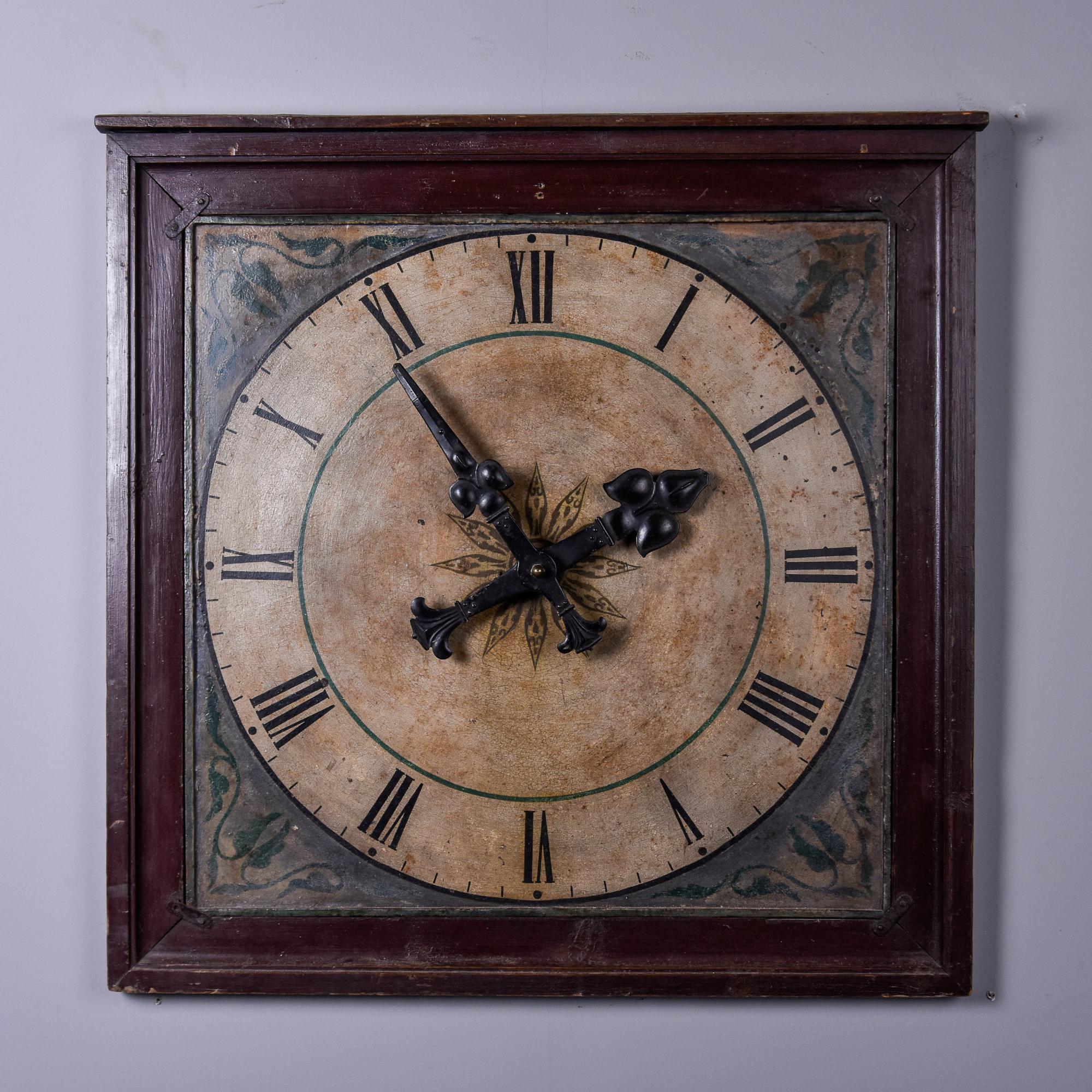 Metal Early 20th Century Framed French Antique Clock Face For Sale