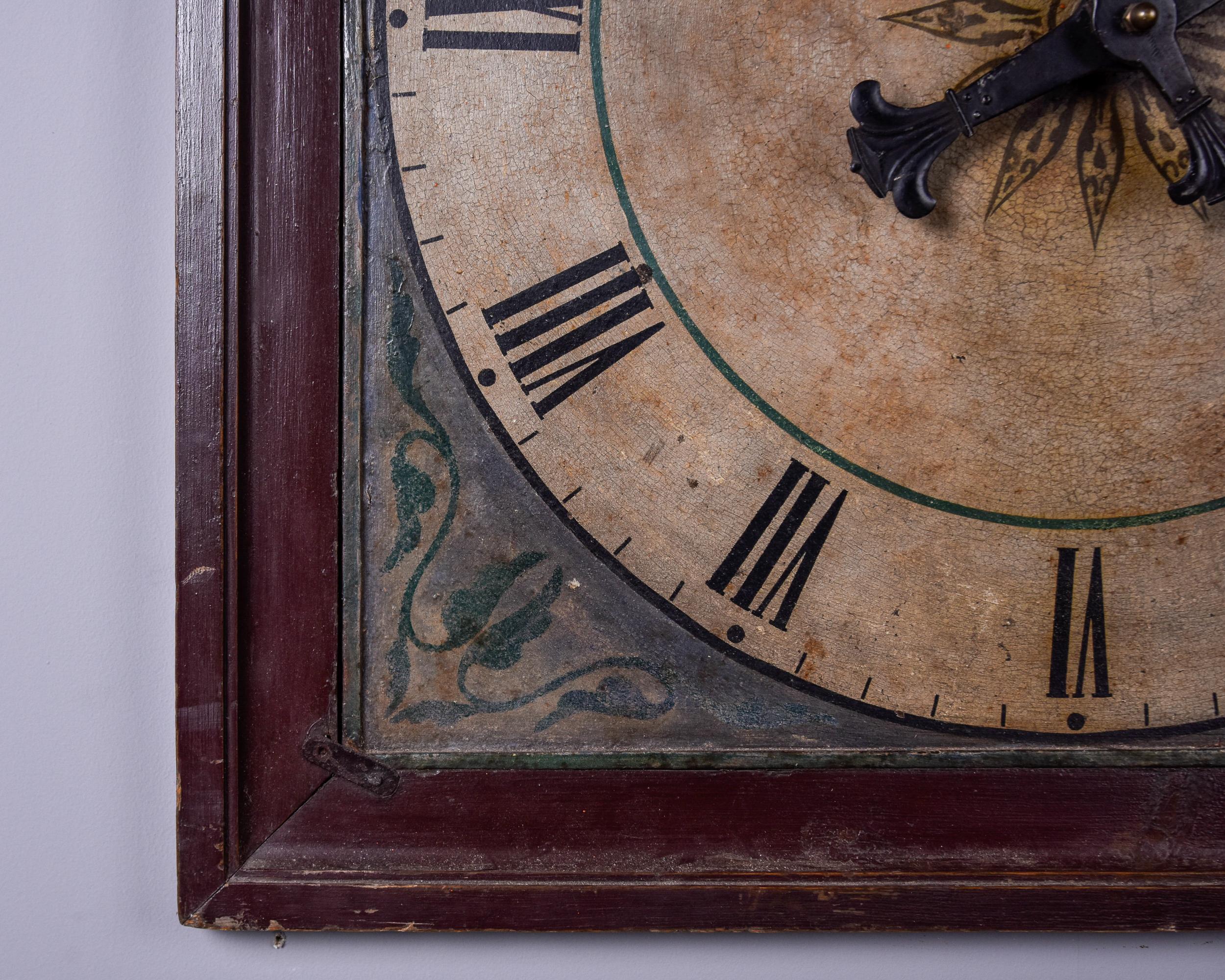 Early 20th Century Framed French Antique Clock Face For Sale 2