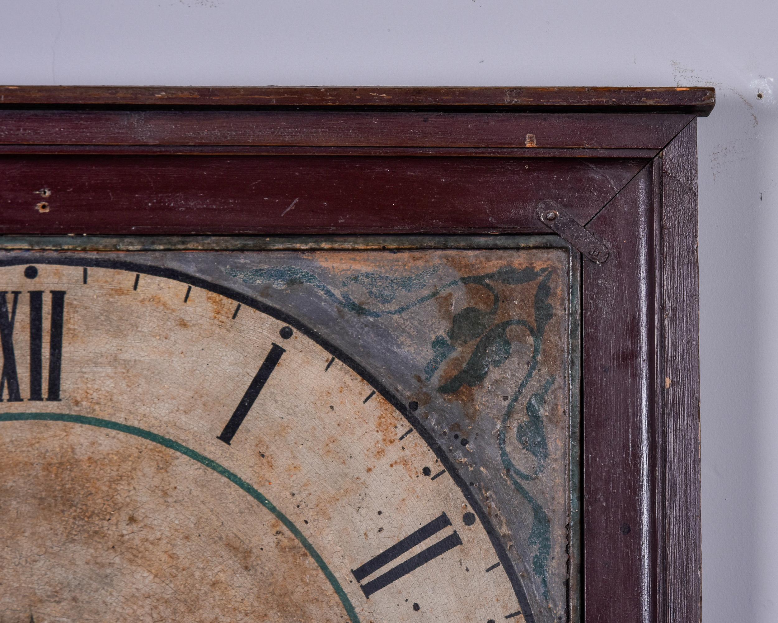 Early 20th Century Framed French Antique Clock Face For Sale 4