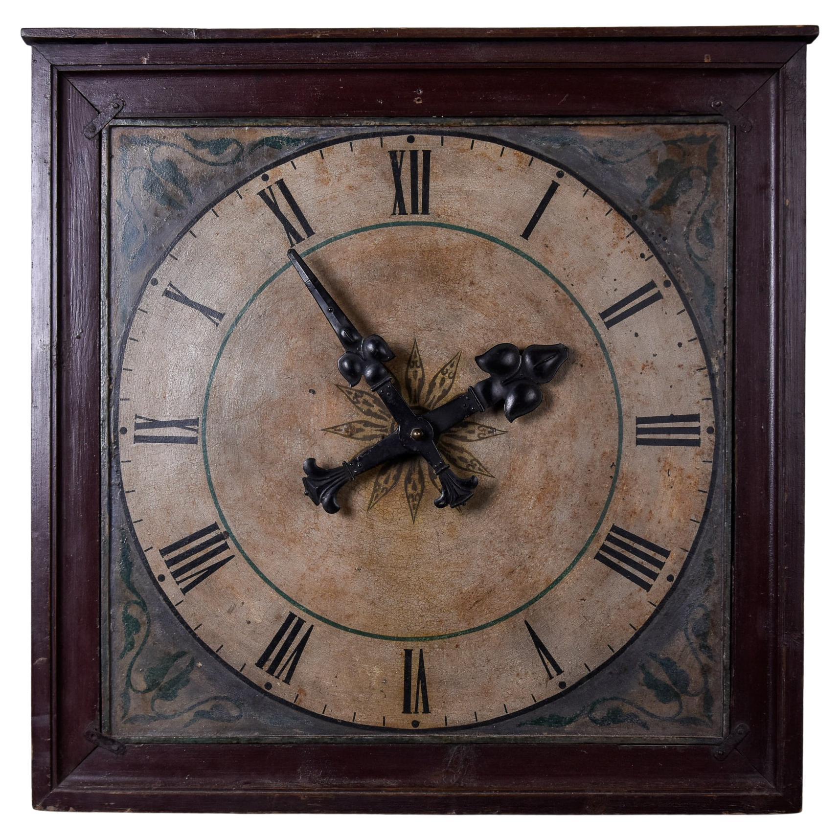 Early 20th Century Framed French Antique Clock Face For Sale