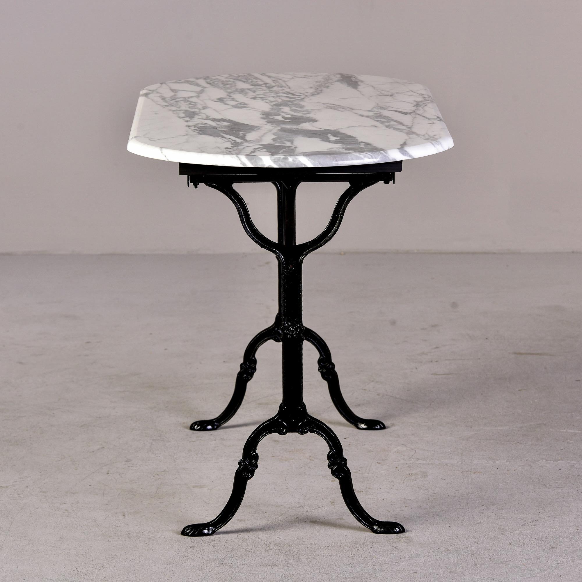 Early 20th C French Bistro Table with Iron Base and Carrara Marble Top 6