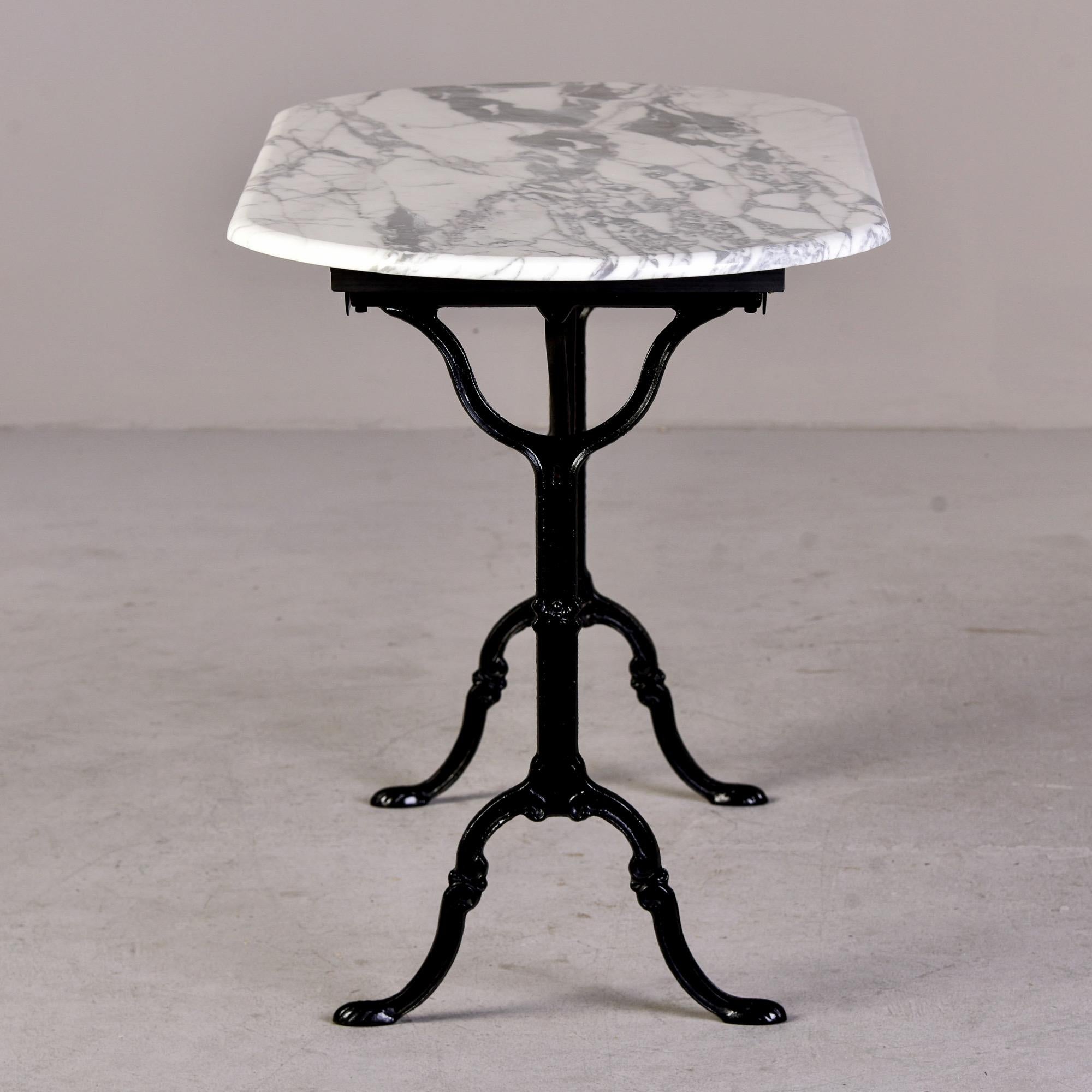 Early 20th C French Bistro Table with Iron Base and Carrara Marble Top 9