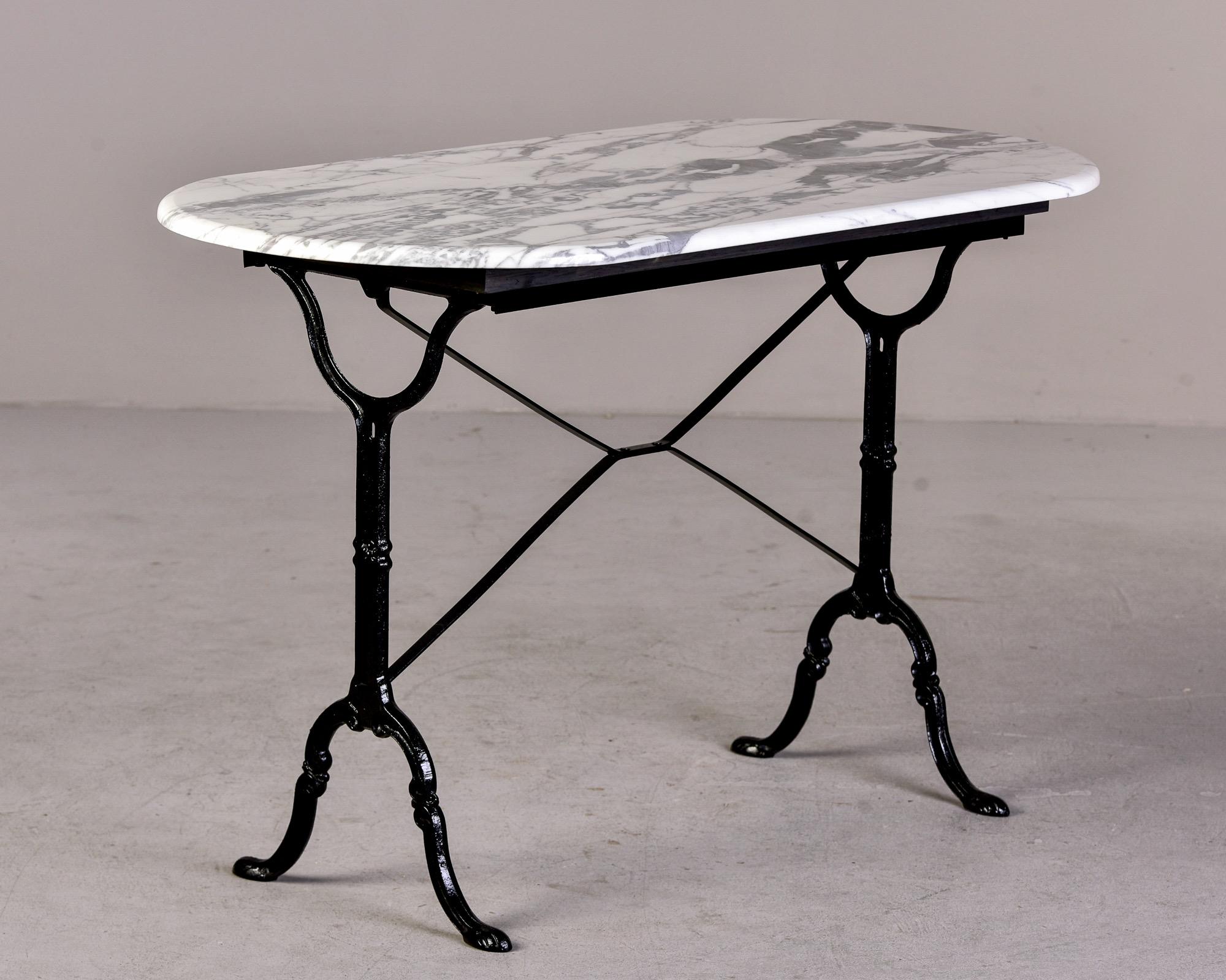 Early 20th C French Bistro Table with Iron Base and Carrara Marble Top 10