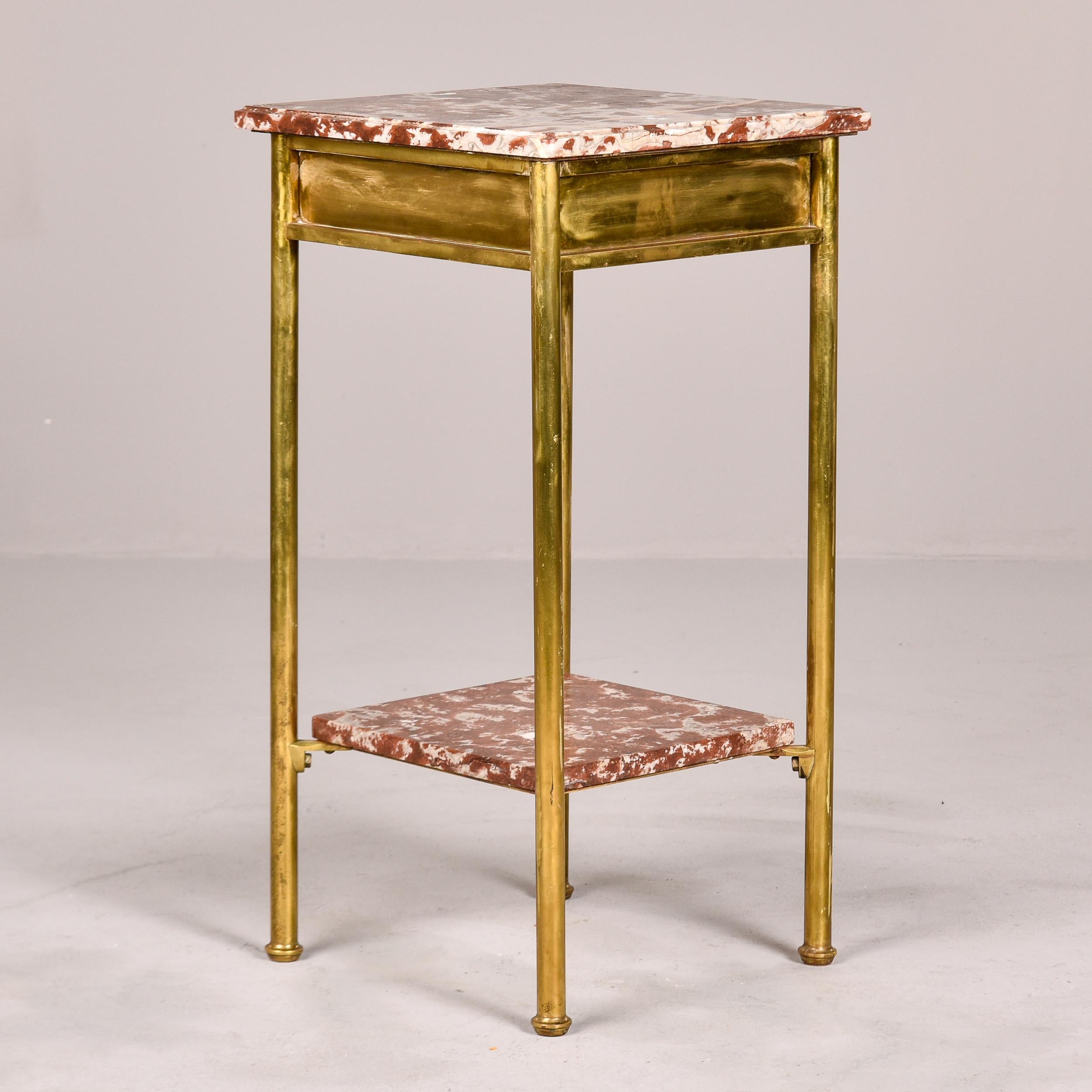 Early 20th C French Brass and Marble Two Tier Side Table For Sale 2