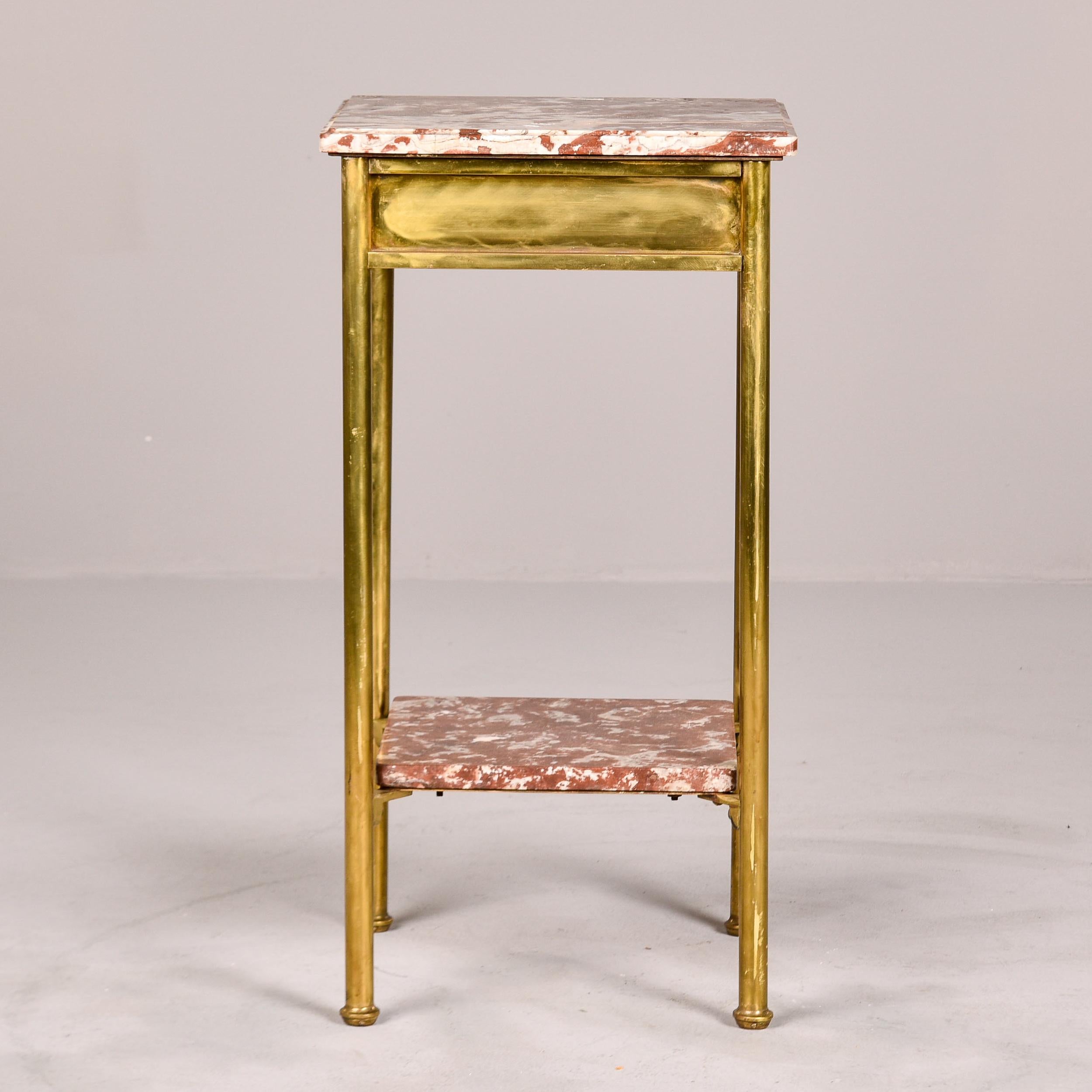 Early 20th C French Brass and Marble Two Tier Side Table For Sale 3