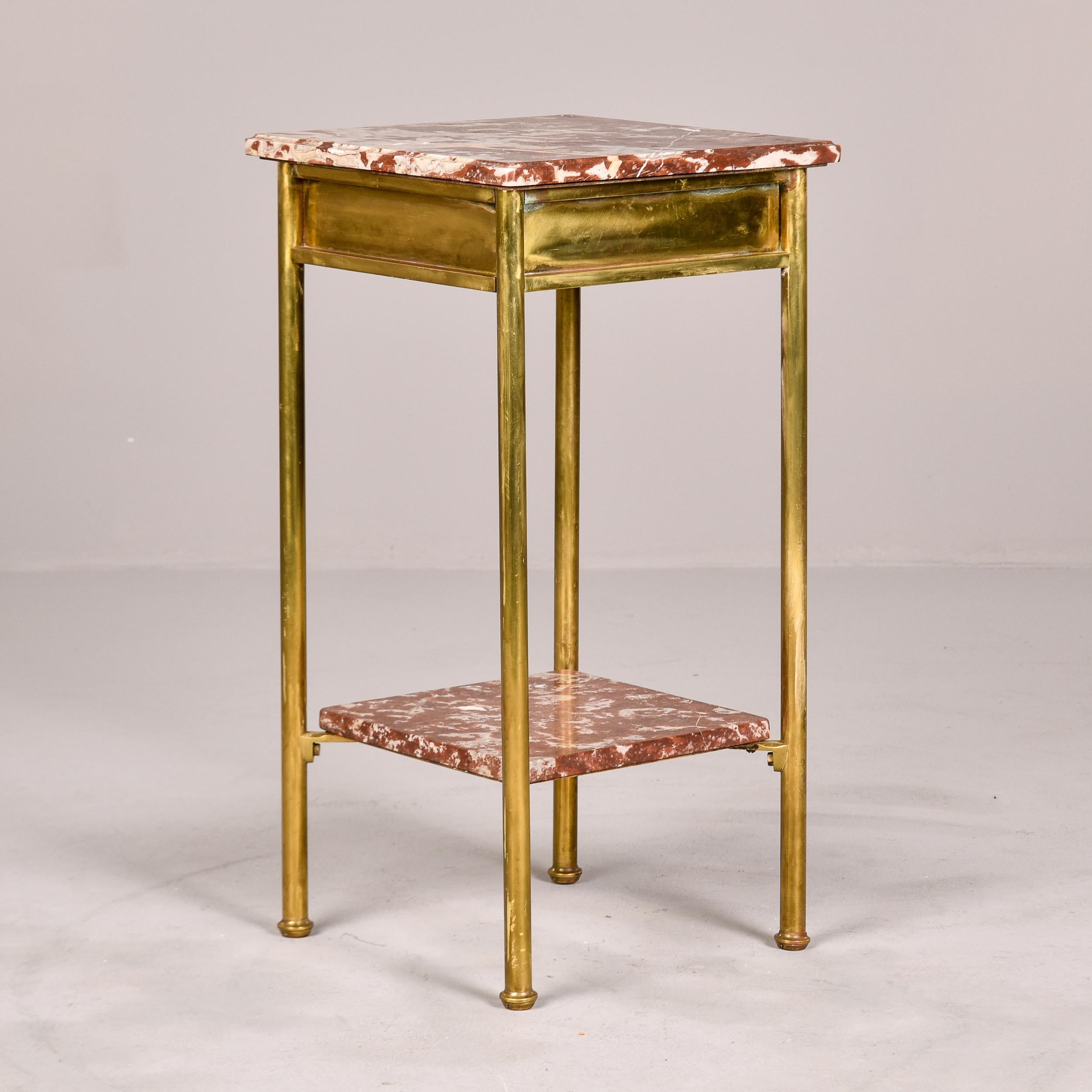 Early 20th C French Brass and Marble Two Tier Side Table For Sale 4