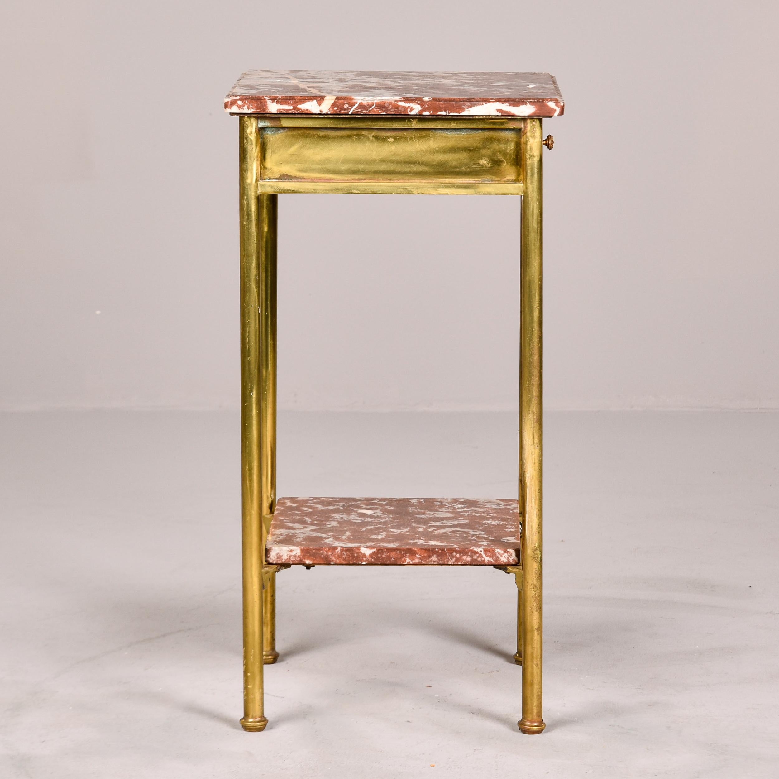 Early 20th C French Brass and Marble Two Tier Side Table For Sale 5