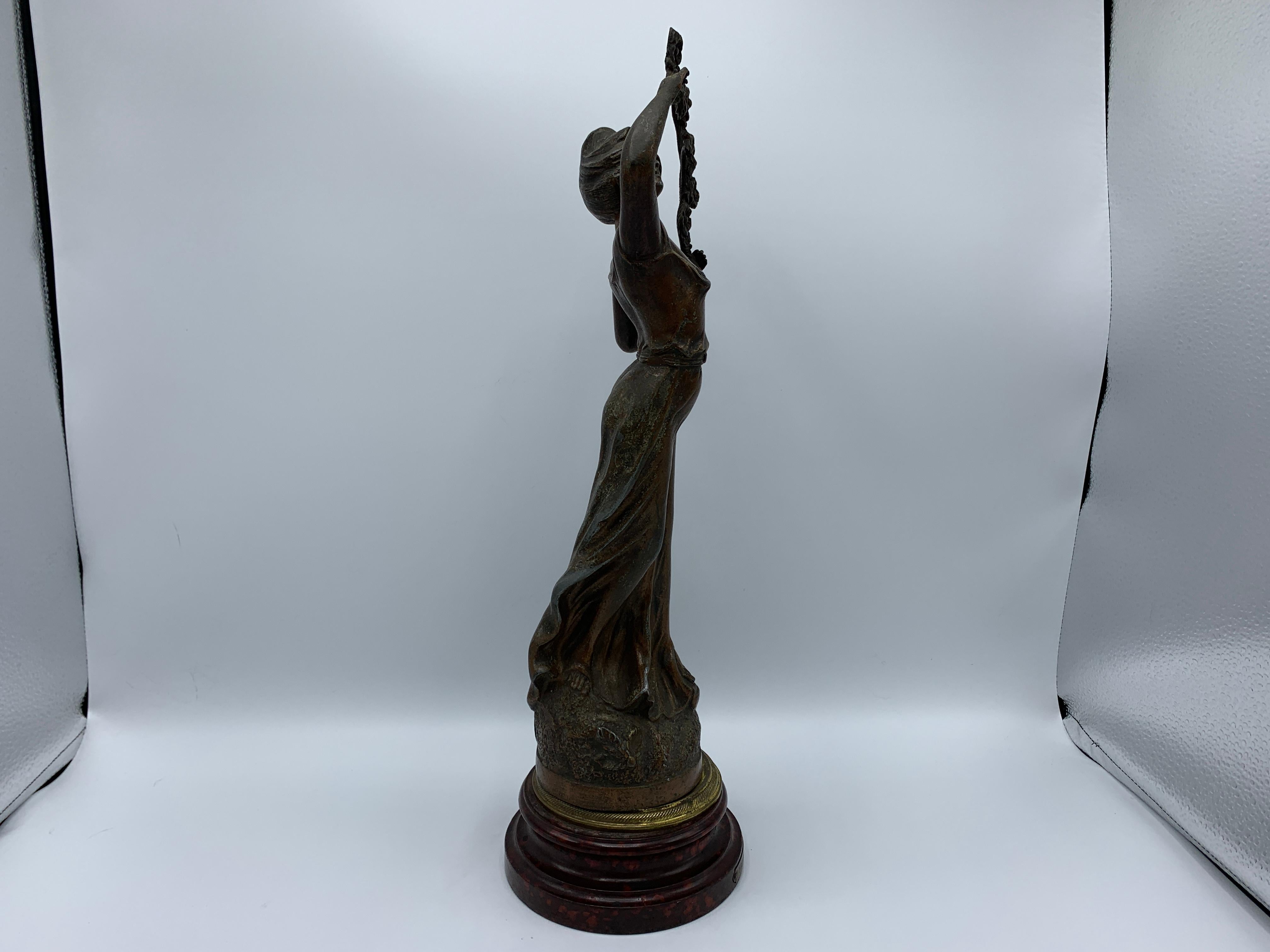 Early 20th Century French Cast-Metal 'Primèveres, Primrose' Figural Sculpture 12