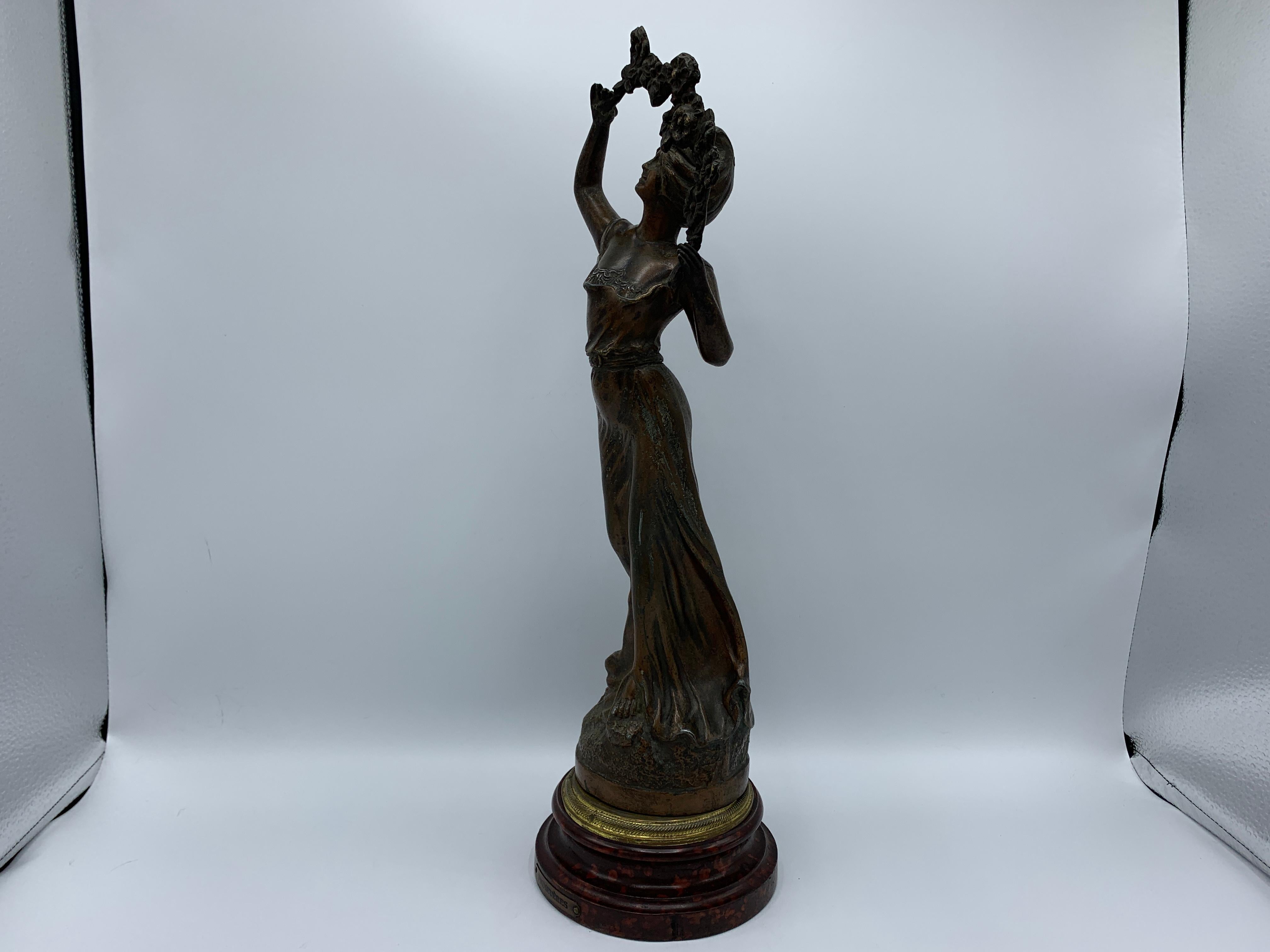 Early 20th Century French Cast-Metal 'Primèveres, Primrose' Figural Sculpture 3