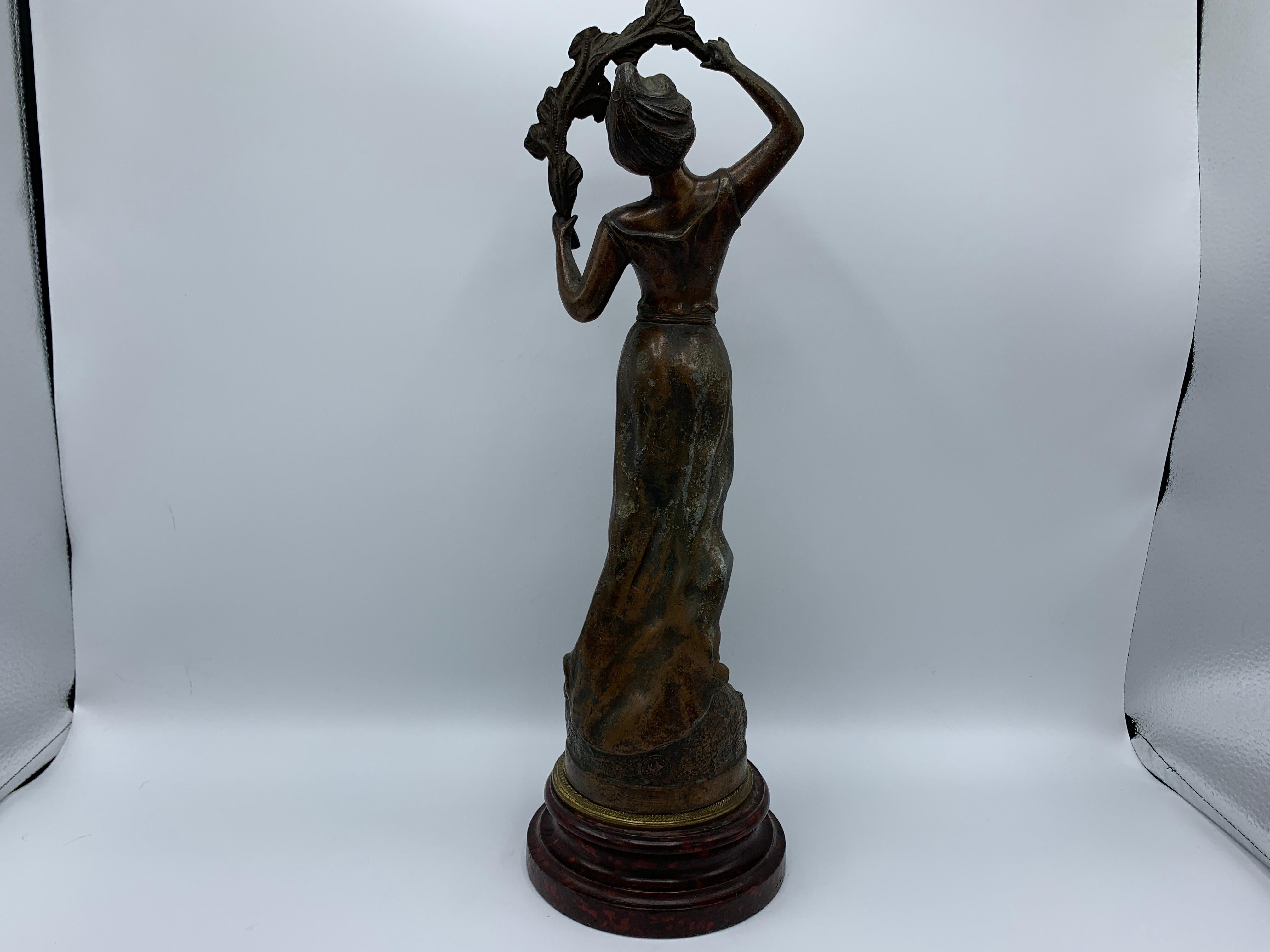 Early 20th Century French Cast-Metal 'Primèveres, Primrose' Figural Sculpture 5