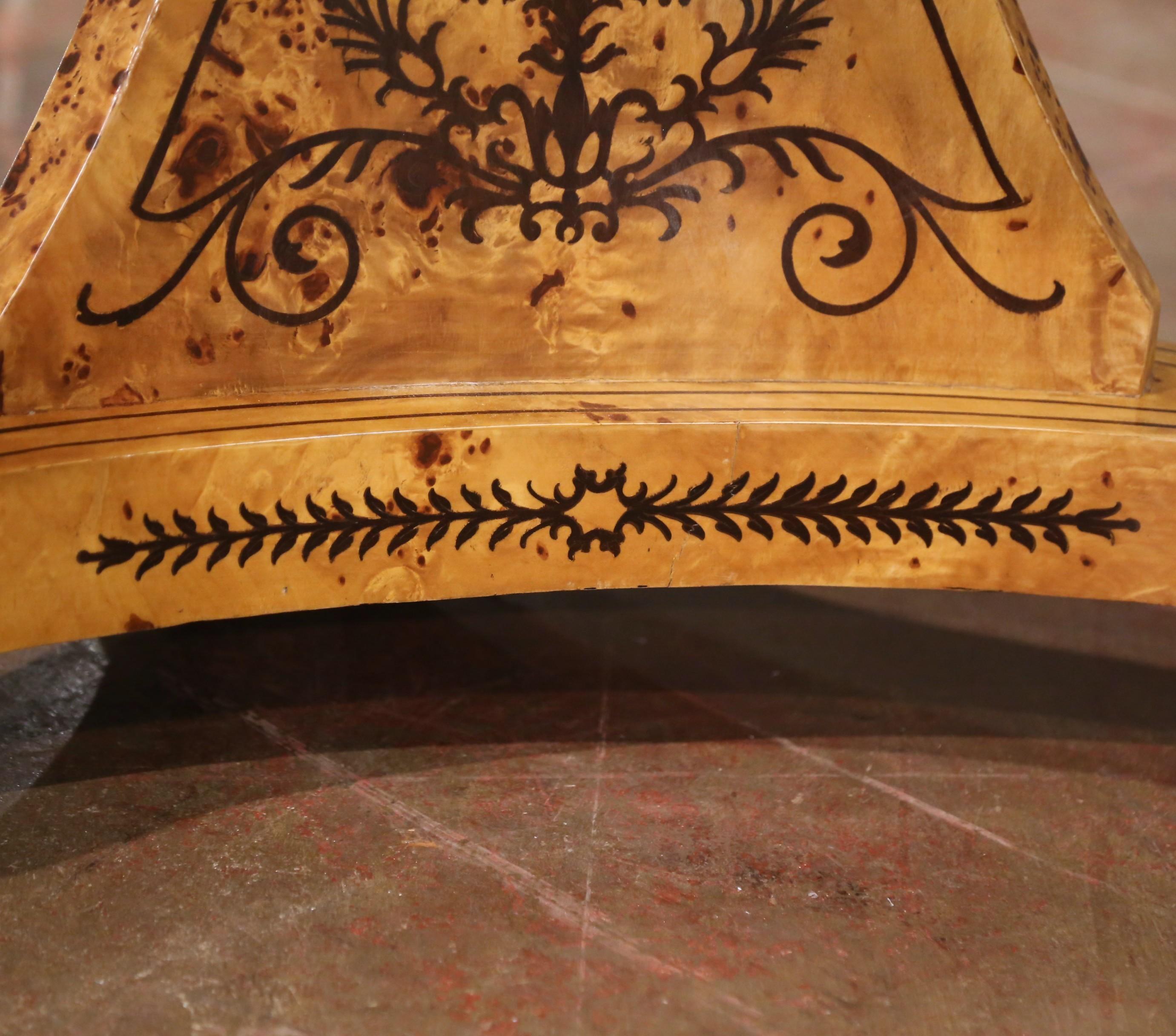 Frühes 20. Jh. Französisch Charles X Stil Wurzelholz Intarsien Gueridon Pedestal Tisch im Angebot 2