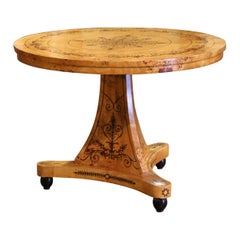 Frühes 20. Jh. Französisch Charles X Stil Wurzelholz Intarsien Gueridon Pedestal Tisch