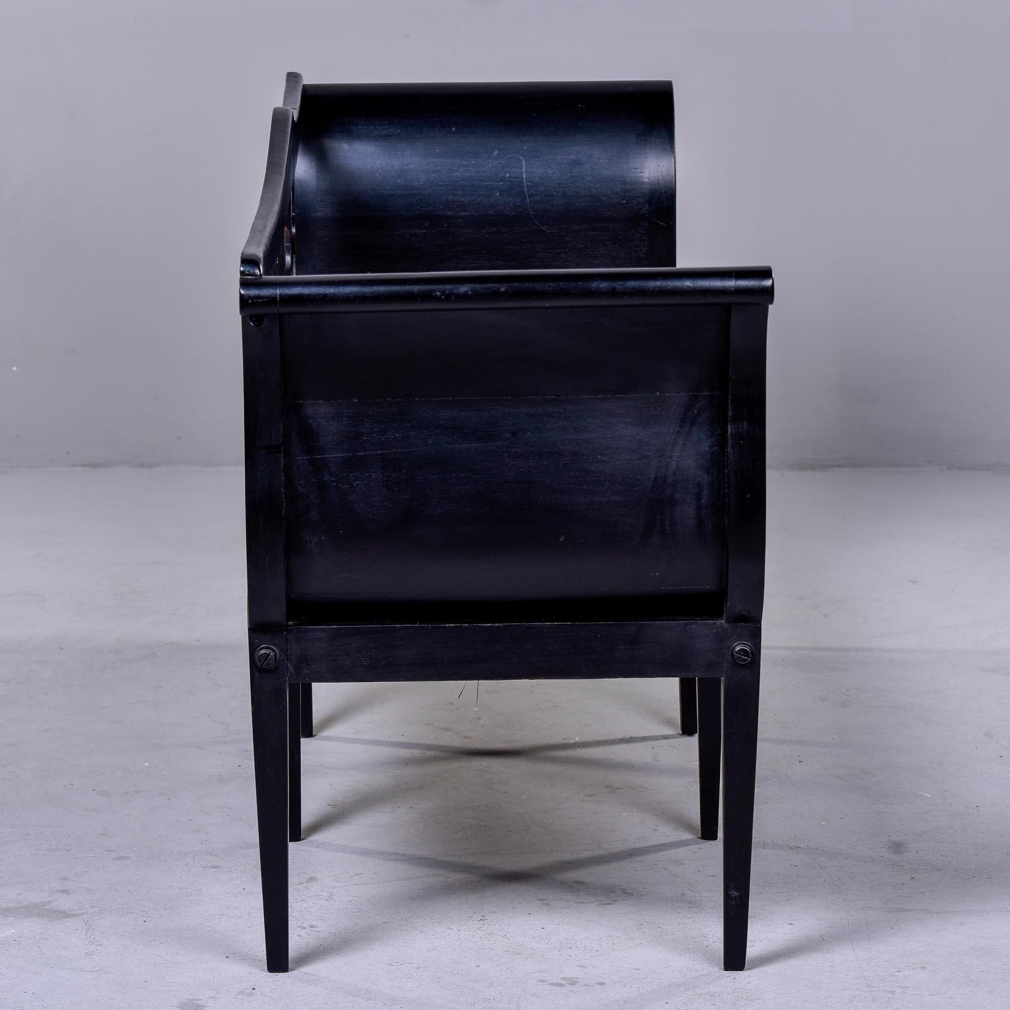 Early 20th C. French Ebonised Settee with Rush Seat 8
