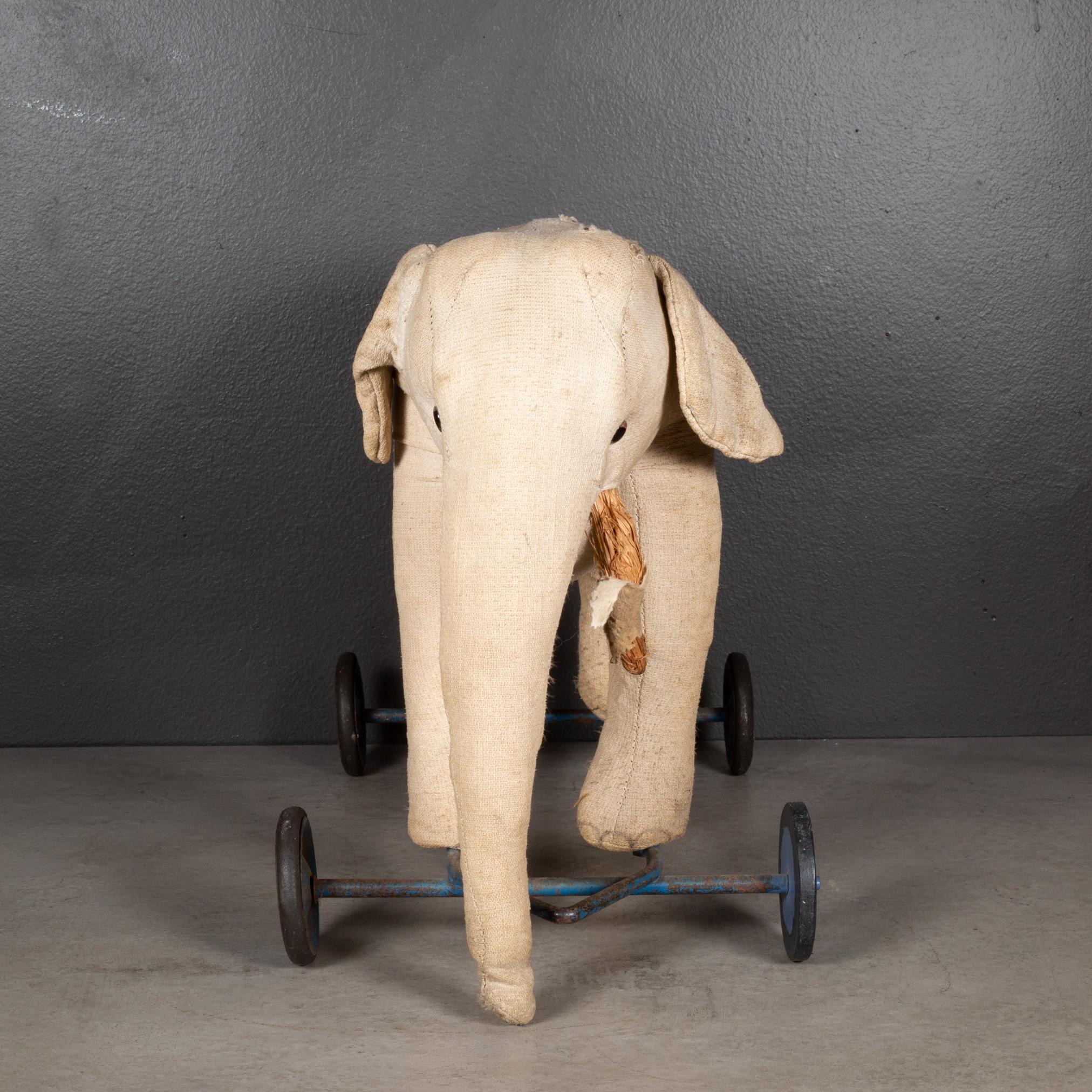 Industrial Early 20th c. French Elephant Pull Toy c.1920 For Sale