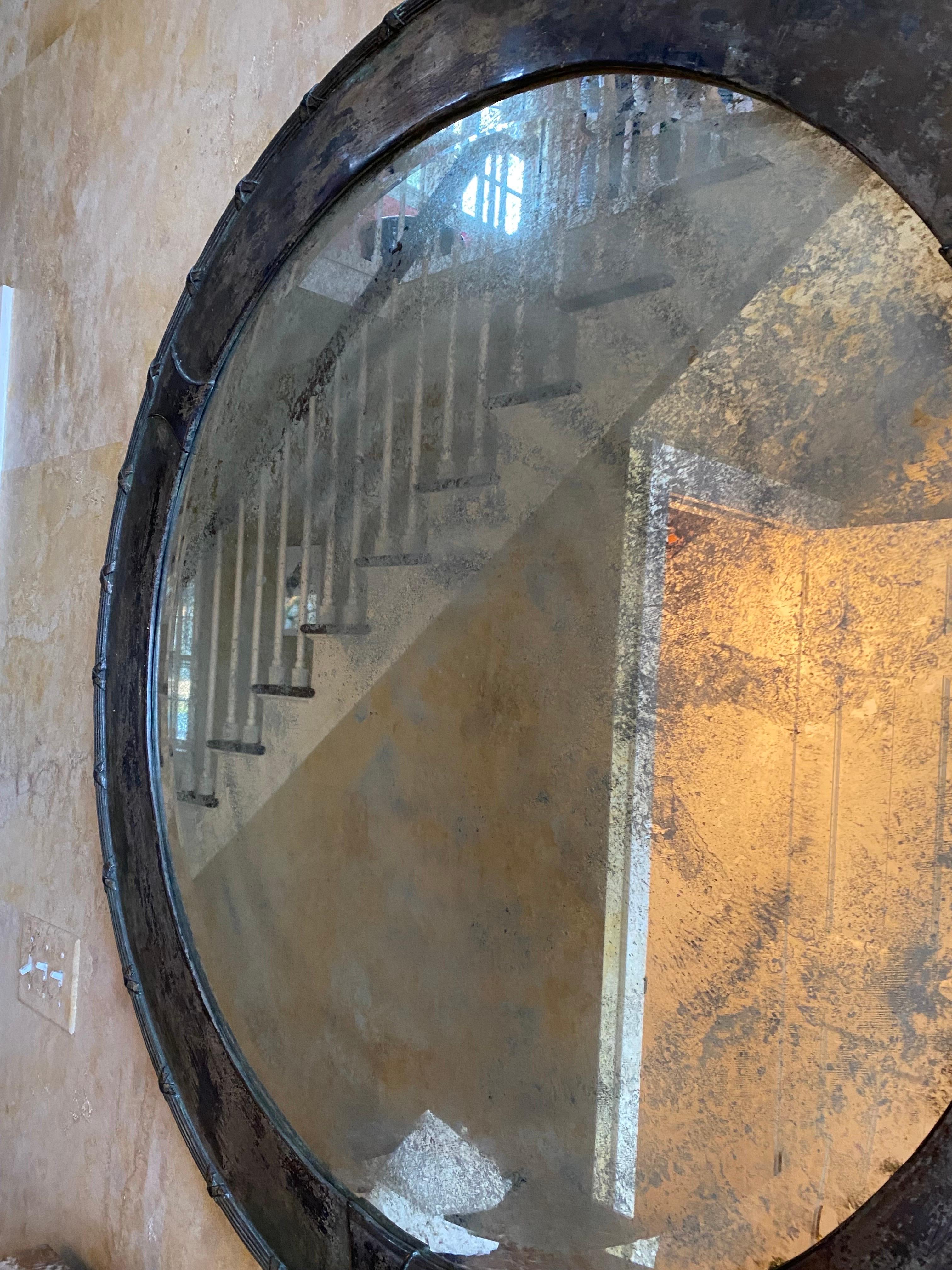 Early 20th C. French Forged Iron Mirror 8