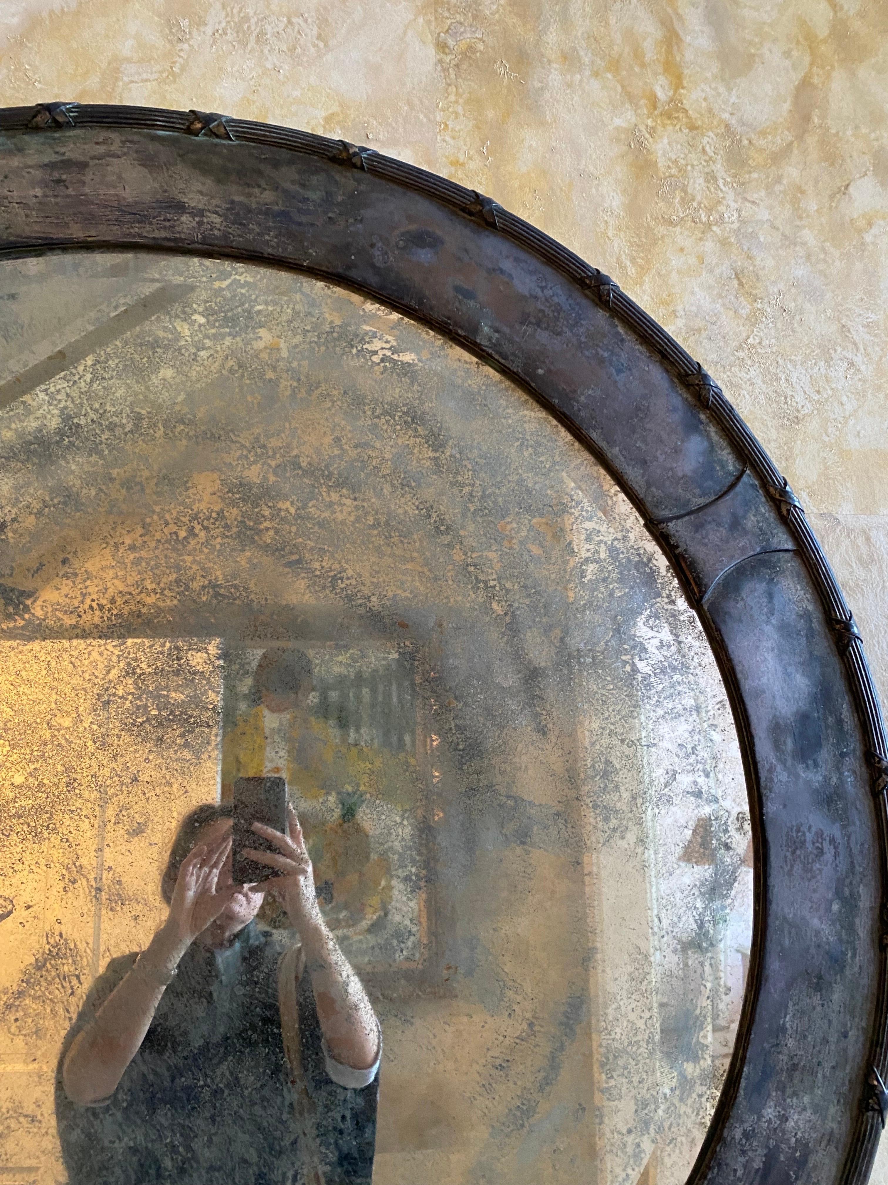 Early 20th C. French Forged Iron Mirror 2