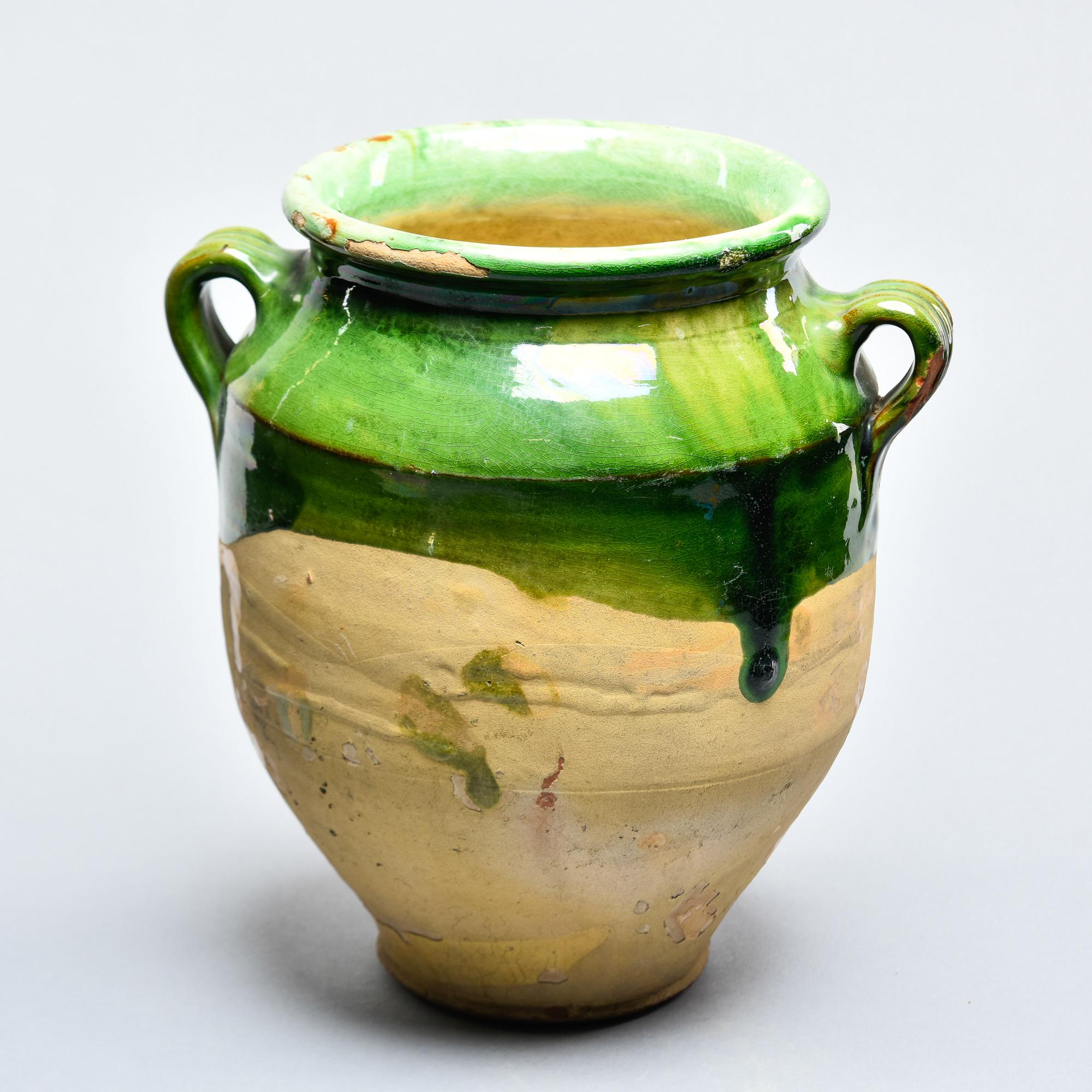 Early 20th C French Large Green Confit Jar In Good Condition For Sale In Troy, MI
