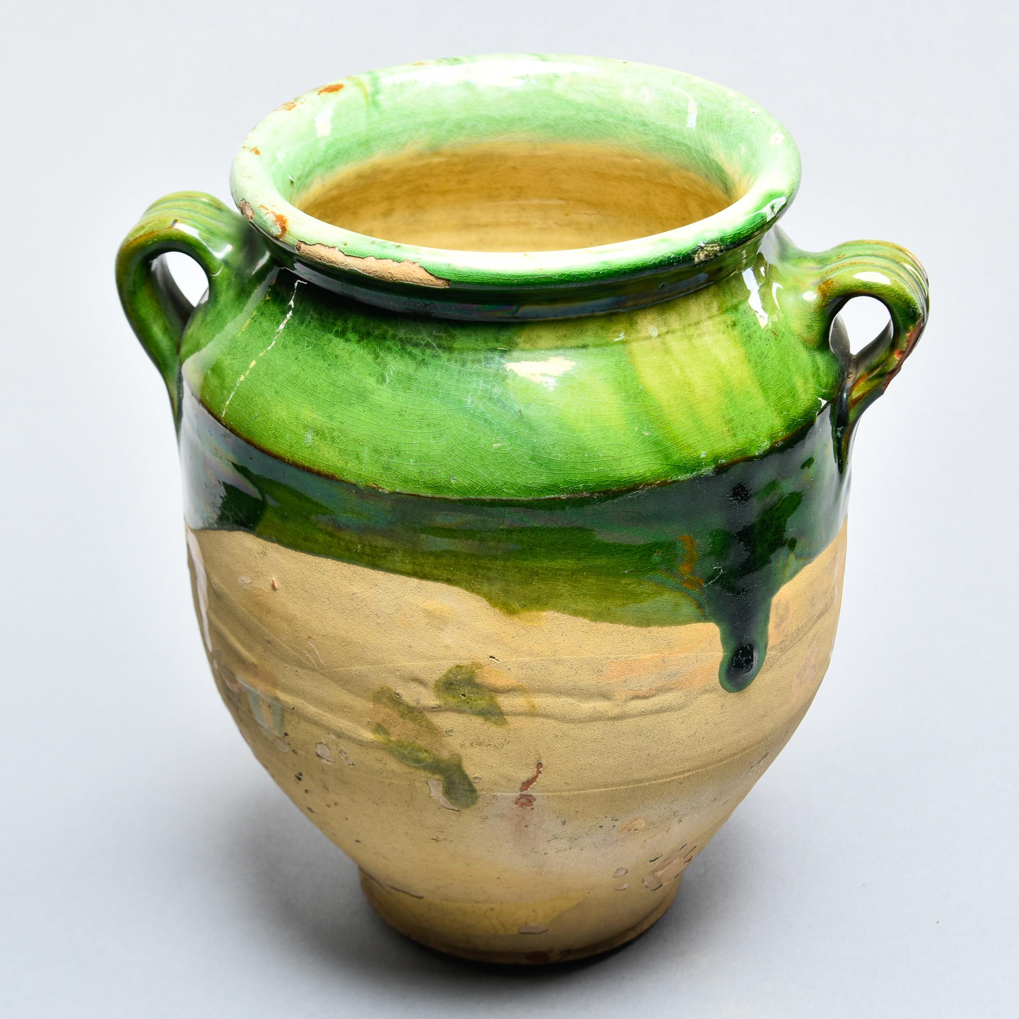 Frühes 20. Jahrhundert Französisch große grüne Confit-Glas (Keramik) im Angebot
