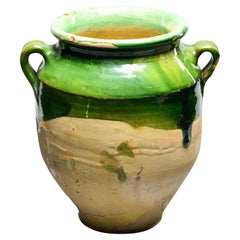 Early 20th C French Large Green Confit Jar