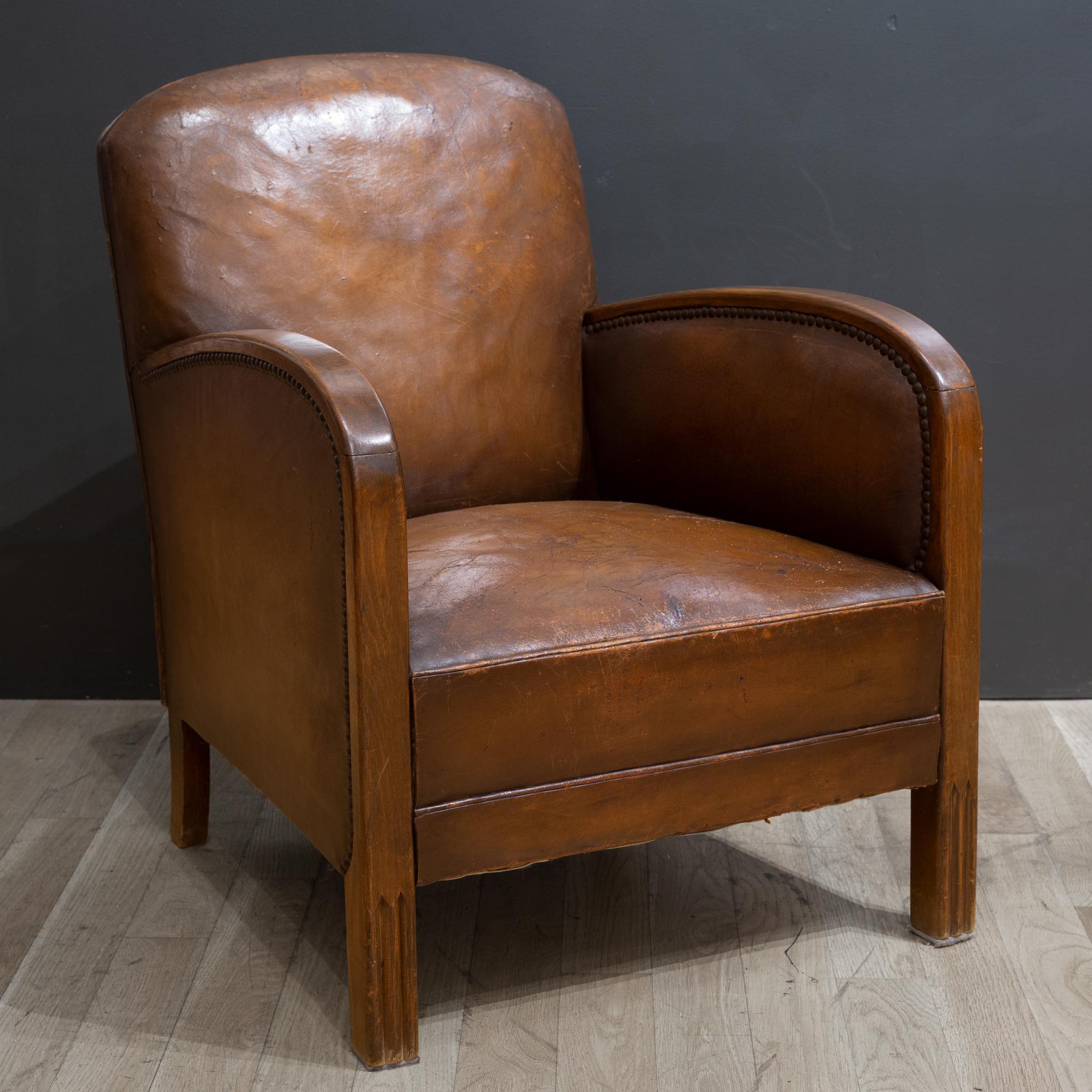Art Deco Early 20th c. French Library Club Chair c.1930-1940